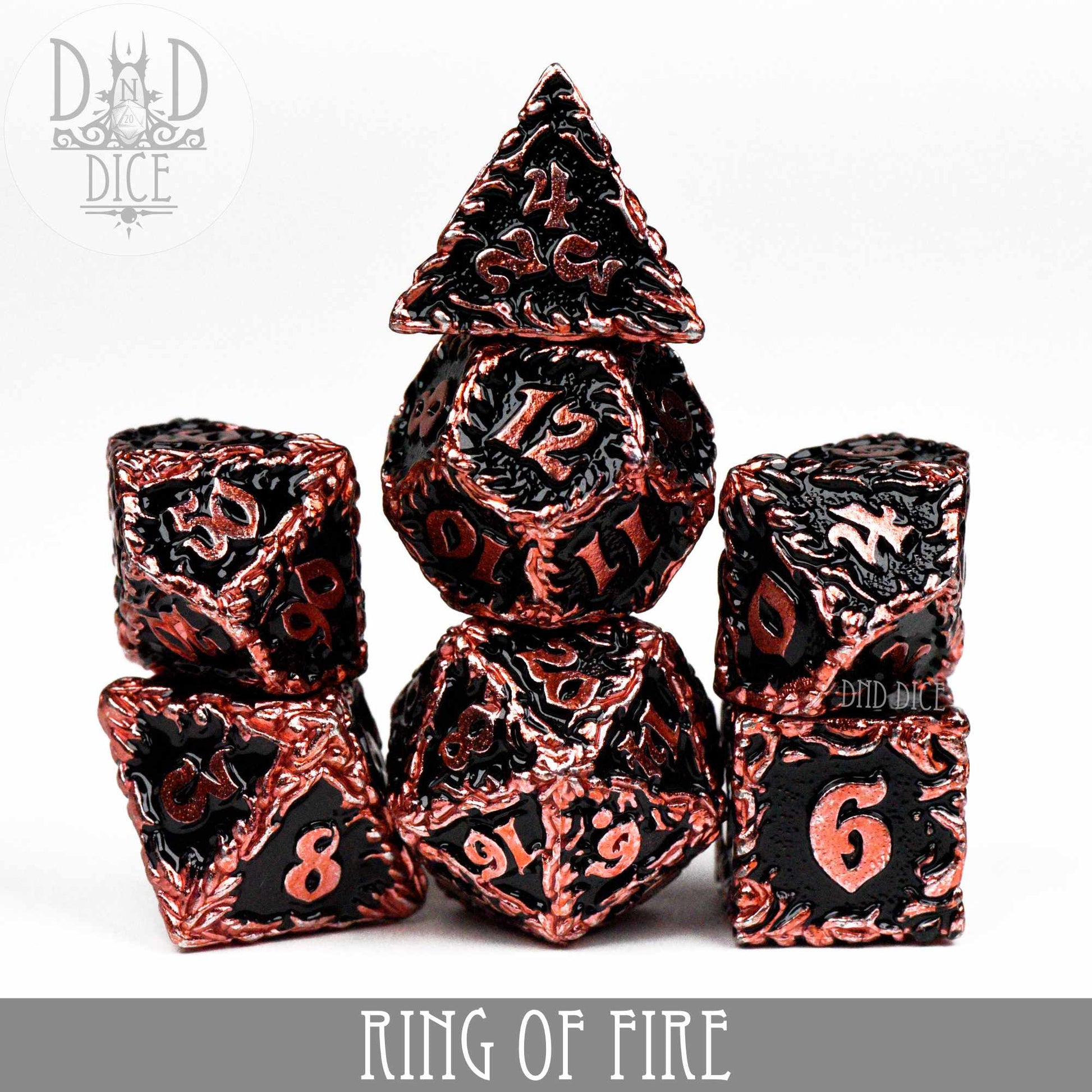 Ring of Fire Metal Dice Set - Premium Dice Sets & Games from DND DICE - Just $30! Shop now at Game Crave Tournament Store