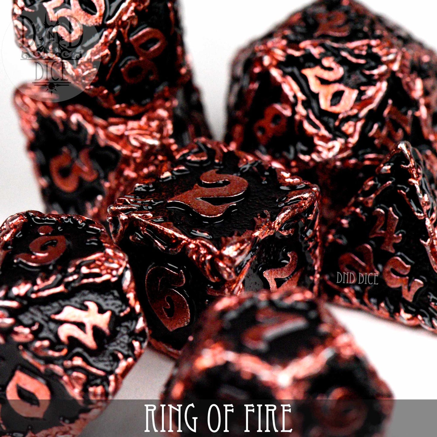 Ring of Fire Metal Dice Set - Premium Dice Sets & Games from DND DICE - Just $30! Shop now at Game Crave Tournament Store