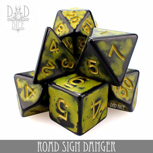 Road Sign Danger Dice Set - Premium Dice Sets & Games from DND DICE - Just $8! Shop now at Game Crave Tournament Store