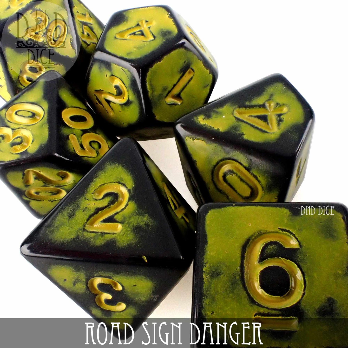 Road Sign Danger Dice Set - Premium Dice Sets & Games from DND DICE - Just $8! Shop now at Game Crave Tournament Store