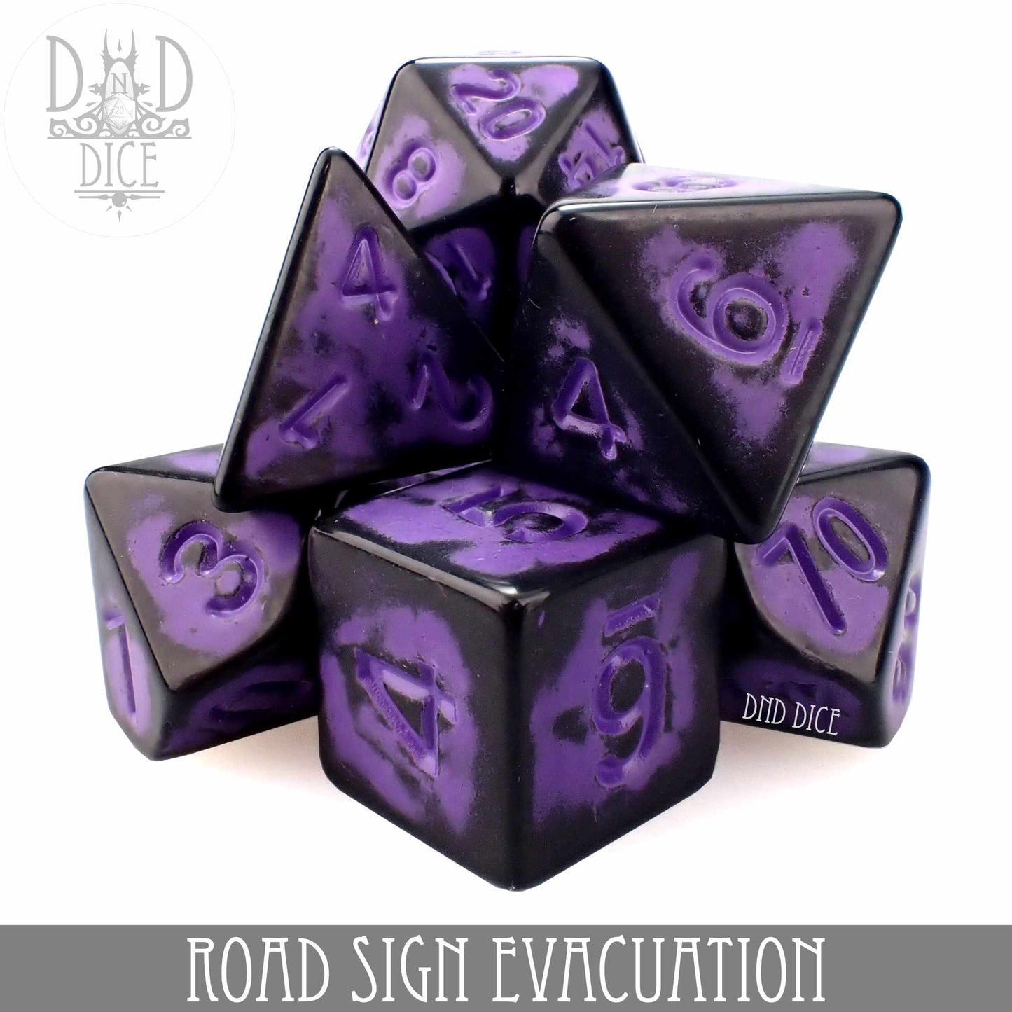 Road Sign Evacuation Dice Set - Premium Dice Sets & Games from DND DICE - Just $8! Shop now at Game Crave Tournament Store