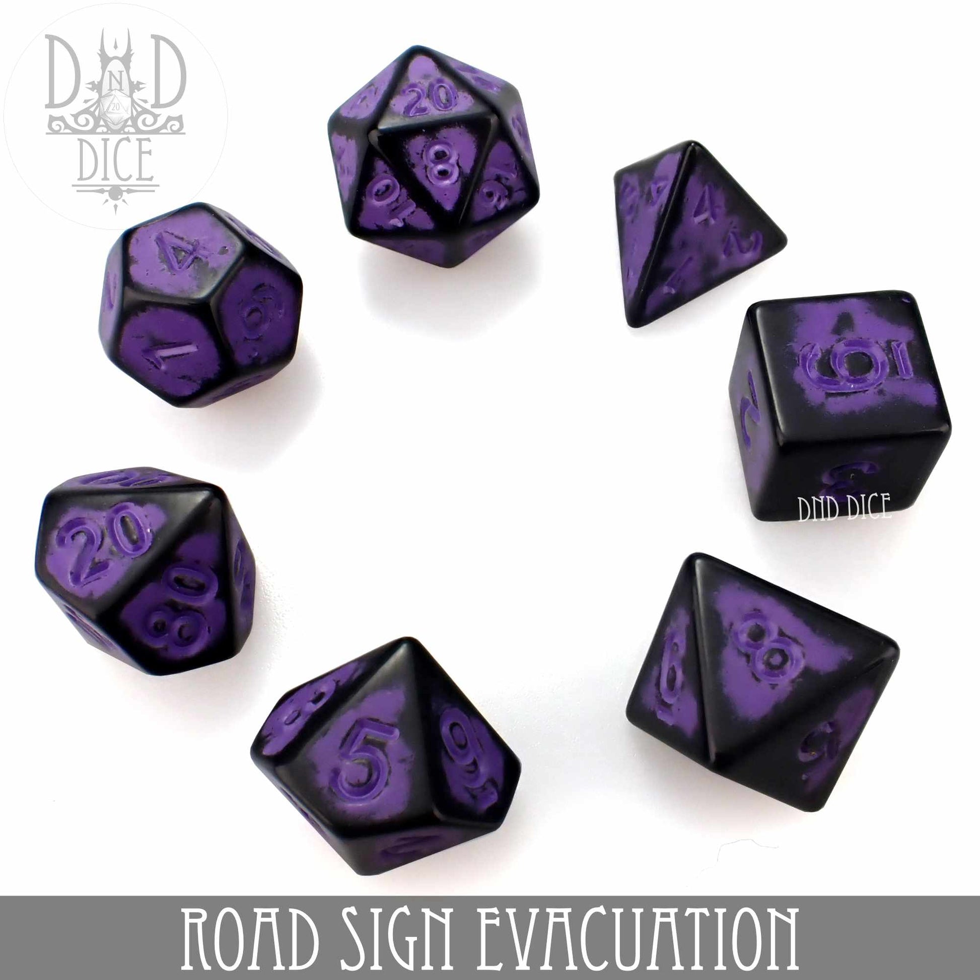 Road Sign Evacuation Dice Set - Premium Dice Sets & Games from DND DICE - Just $8! Shop now at Game Crave Tournament Store