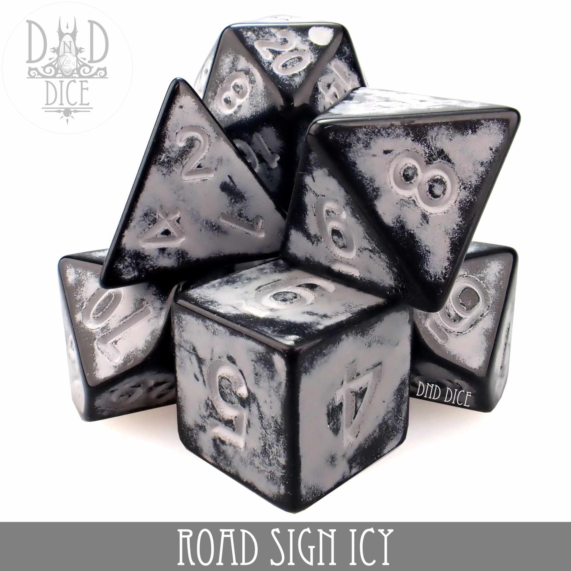 Road Sign Icy Dice Set - Premium Dice Sets & Games from DND DICE - Just $8! Shop now at Game Crave Tournament Store