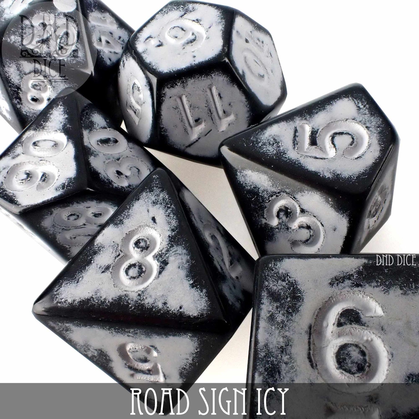 Road Sign Icy Dice Set - Premium Dice Sets & Games from DND DICE - Just $8! Shop now at Game Crave Tournament Store