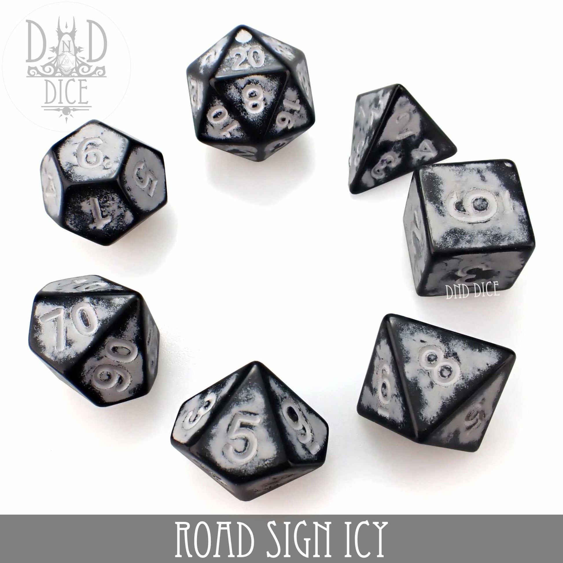 Road Sign Icy Dice Set - Premium Dice Sets & Games from DND DICE - Just $8! Shop now at Game Crave Tournament Store