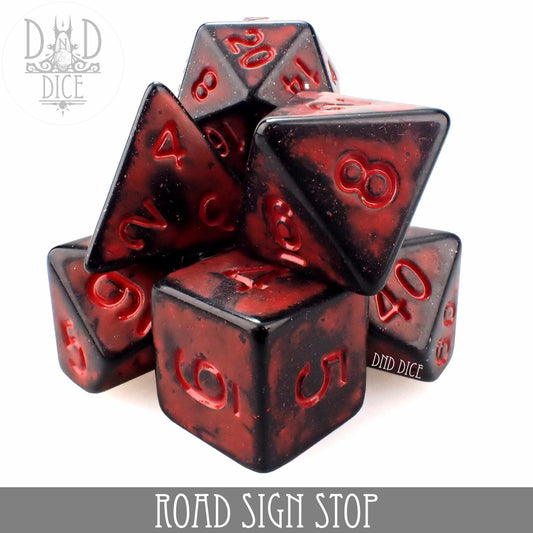 Road Sign Stop Dice Set - Premium Dice Sets & Games from DND DICE - Just $8! Shop now at Game Crave Tournament Store