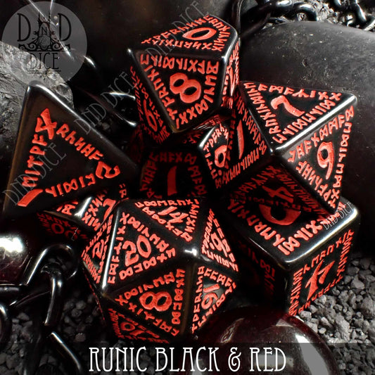 Runic Black & Red Dice Set - Premium Dice Sets & Games from DND DICE - Just $14! Shop now at Game Crave Tournament Store