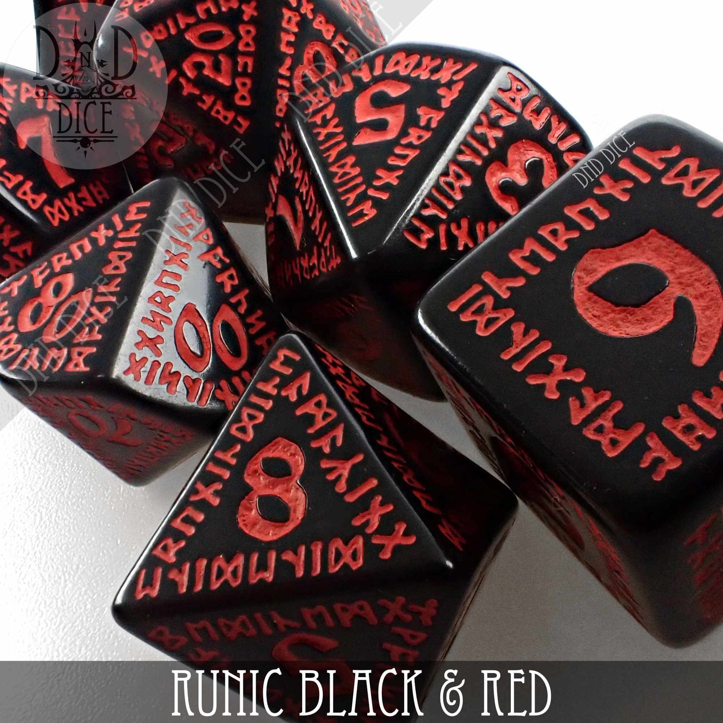 Runic Black & Red Dice Set - Premium Dice Sets & Games from DND DICE - Just $14! Shop now at Game Crave Tournament Store