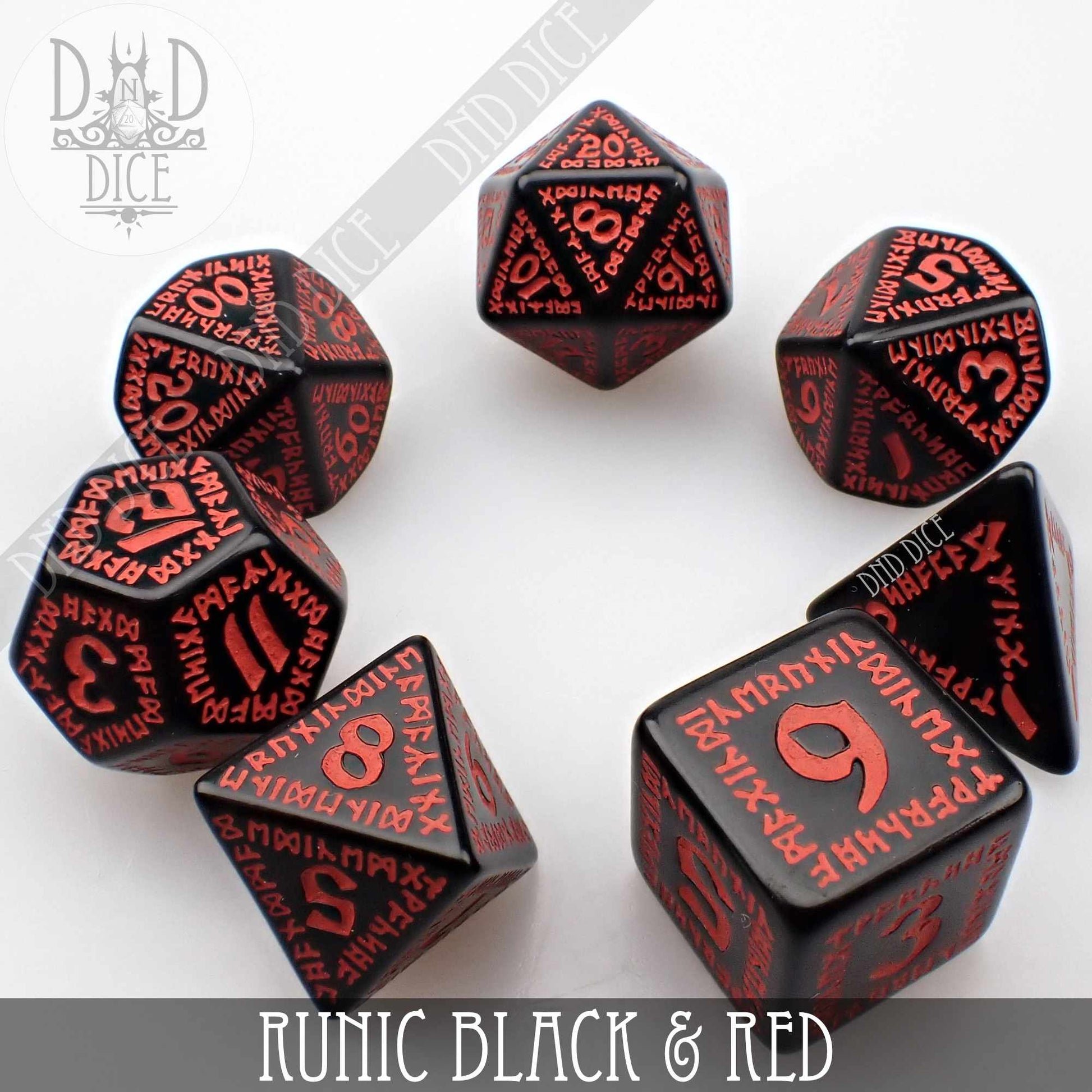 Runic Black & Red Dice Set - Premium Dice Sets & Games from DND DICE - Just $14! Shop now at Game Crave Tournament Store