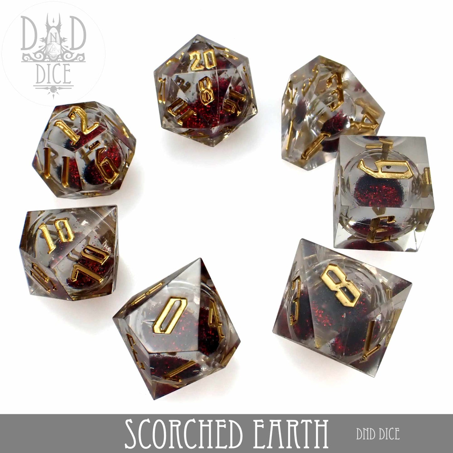 Scorched Earth Liquid Core Dice Set - Premium Dice Sets & Games from DND DICE - Just $40! Shop now at Game Crave Tournament Store