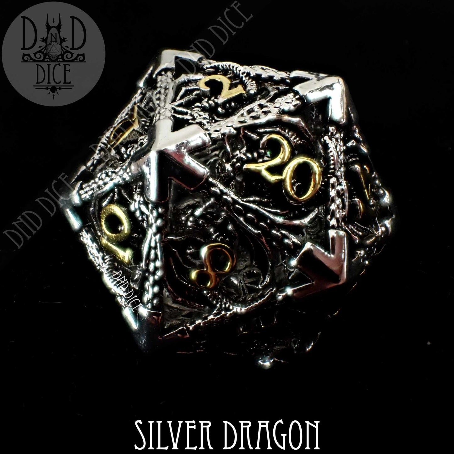 Silver Dragon Metal Dice Set (Gift Box) - Premium Dice Sets & Games from DND DICE - Just $40! Shop now at Game Crave Tournament Store