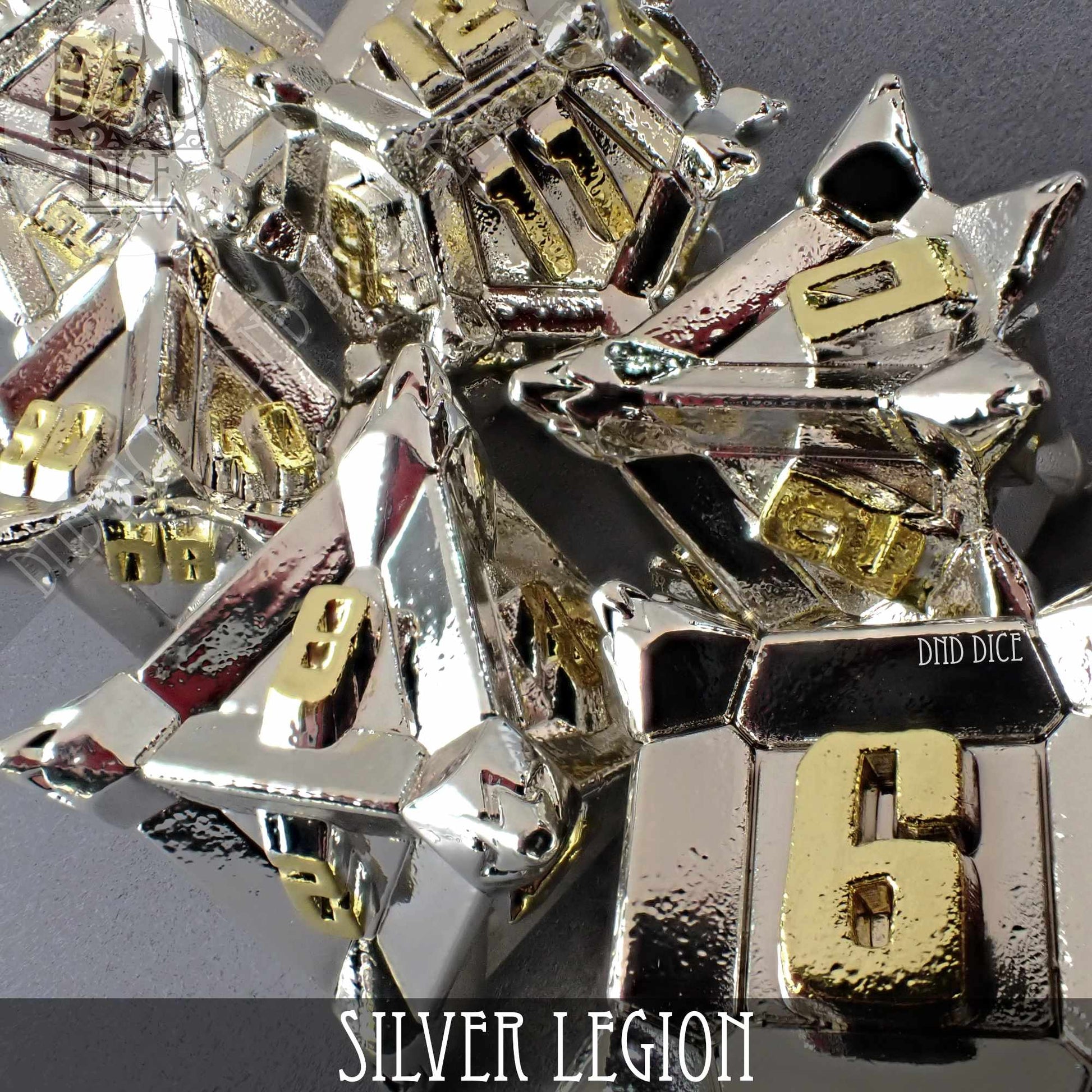 Silver Legion Metal Dice Set - Premium Dice Sets & Games from DND DICE - Just $30! Shop now at Game Crave Tournament Store