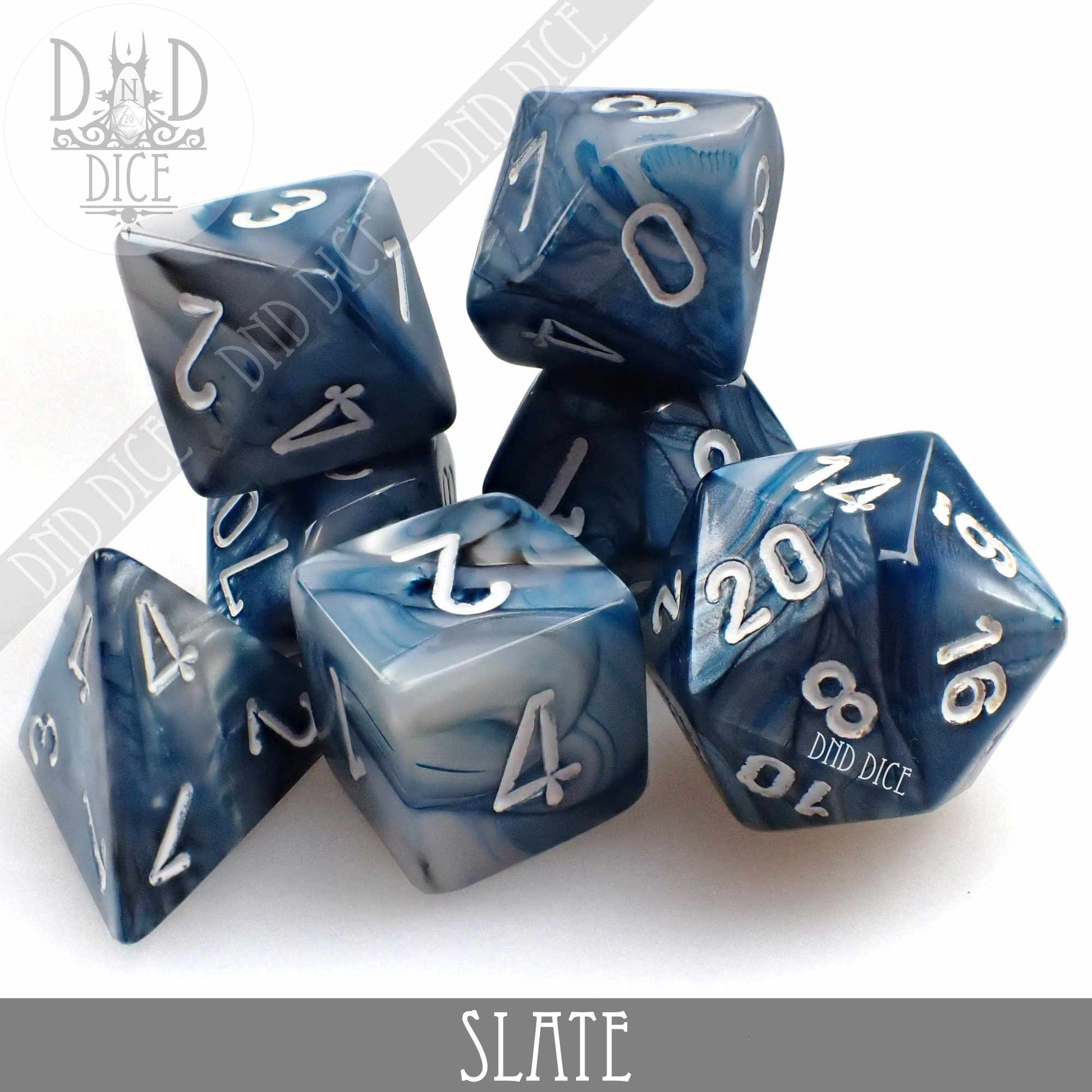 Lustrous Slate Dice Set - Premium Dice Sets & Games from DND DICE - Just $10! Shop now at Game Crave Tournament Store