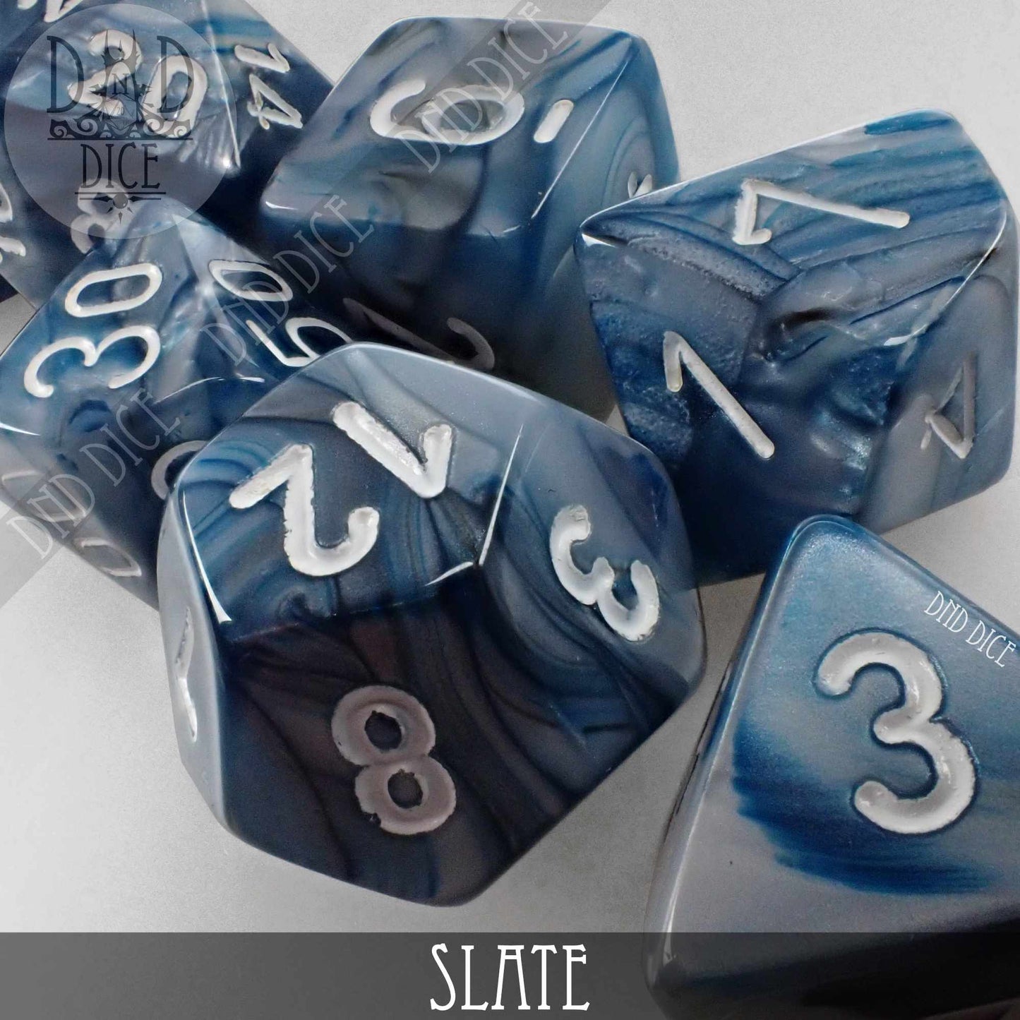 Lustrous Slate Dice Set - Premium Dice Sets & Games from DND DICE - Just $10! Shop now at Game Crave Tournament Store