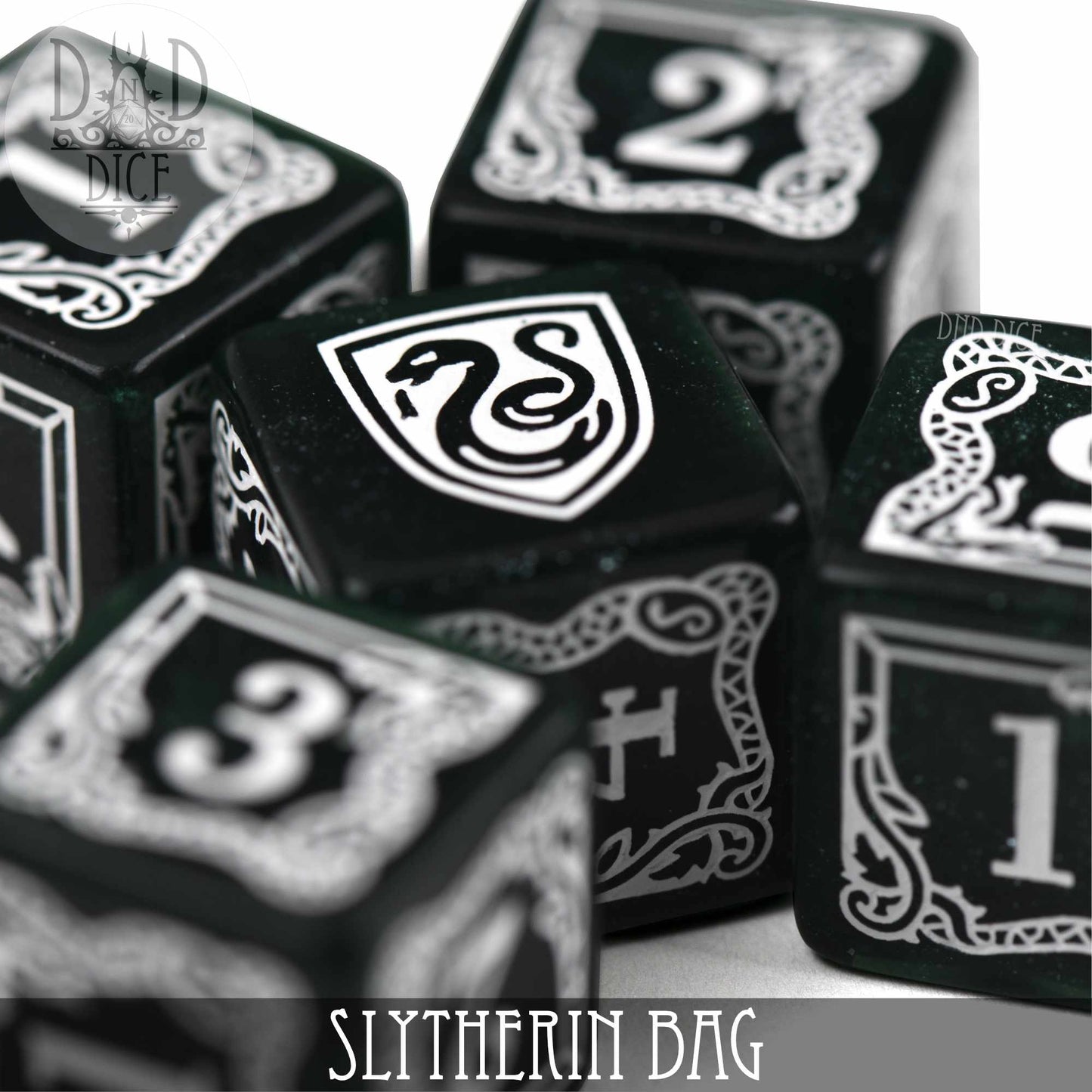 Harry Potter - Slytherin Dice Bag & 5D6 - Premium Dice Sets & Games from DND DICE - Just $30! Shop now at Game Crave Tournament Store