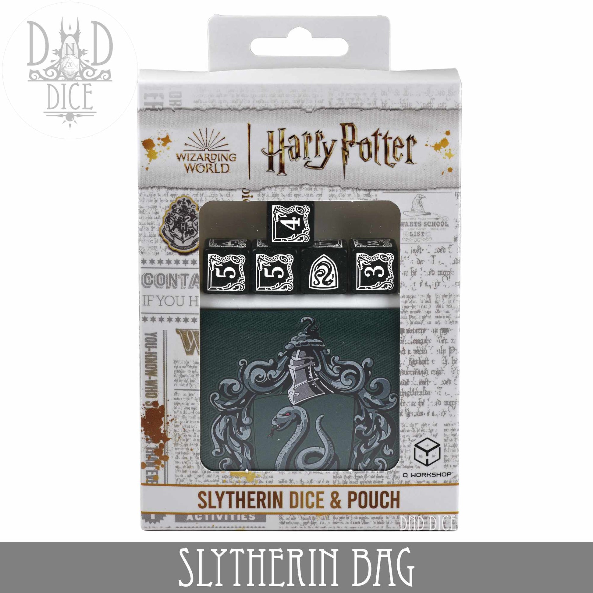 Harry Potter - Slytherin Dice Bag & 5D6 - Premium Dice Sets & Games from DND DICE - Just $30! Shop now at Game Crave Tournament Store