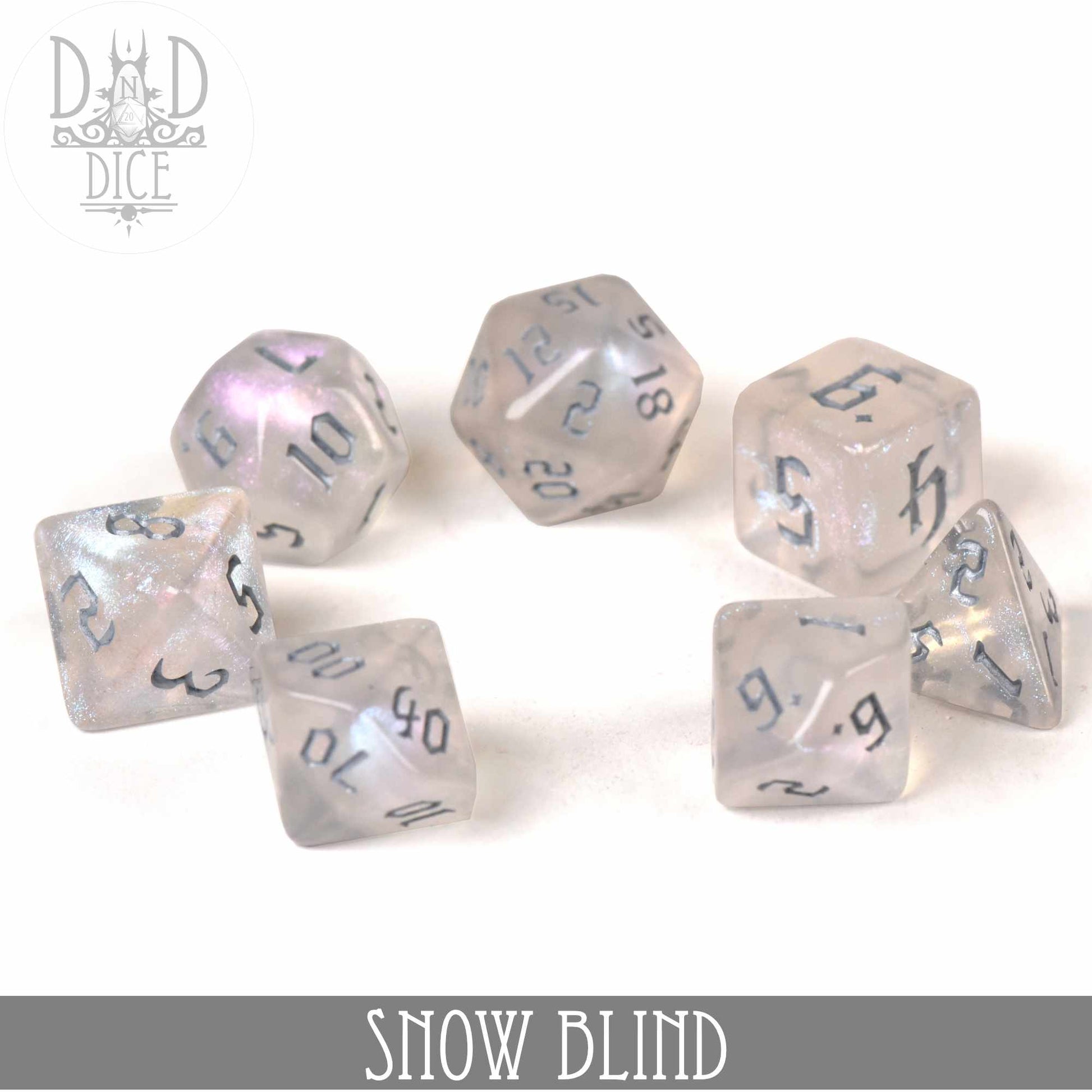 Snow Blind Dice Set - Premium Dice Sets & Games from DND DICE - Just $8! Shop now at Game Crave Tournament Store