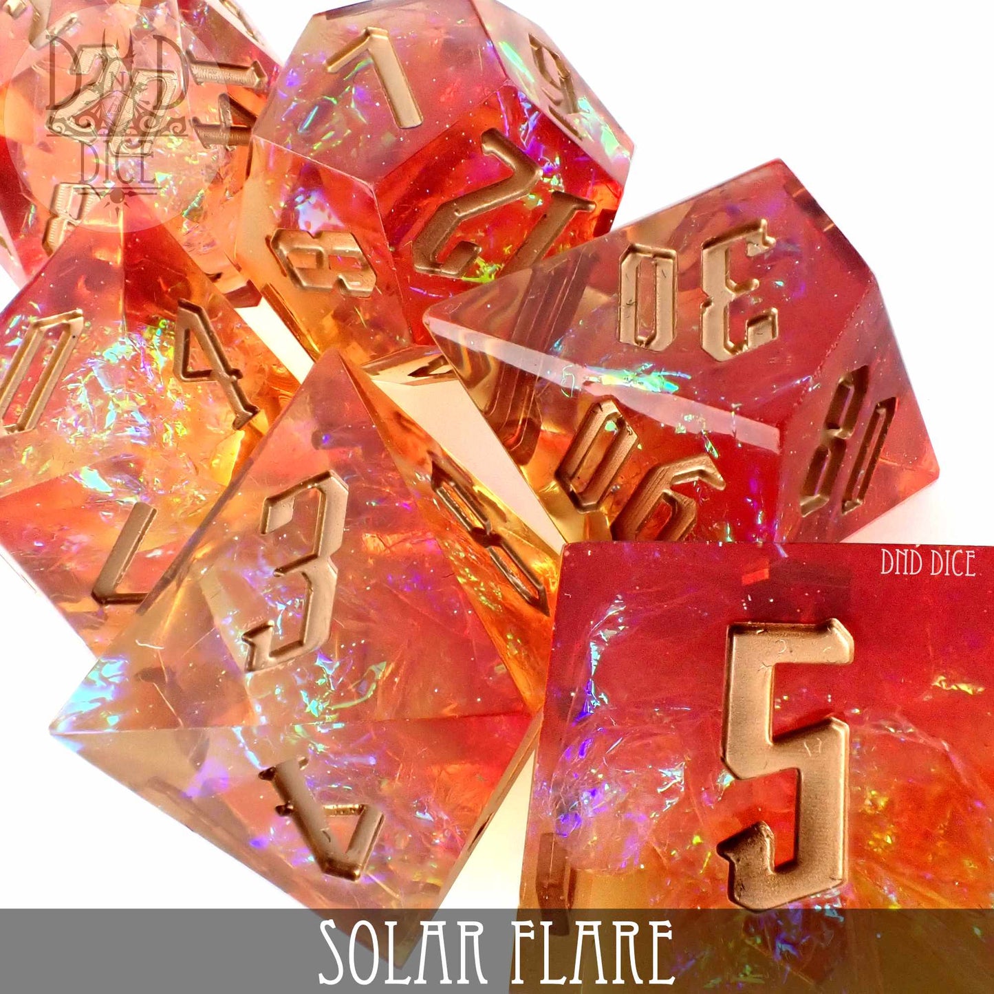 Solar Flare Handmade Dice Set - Premium Dice Sets & Games from DND DICE - Just $35! Shop now at Game Crave Tournament Store