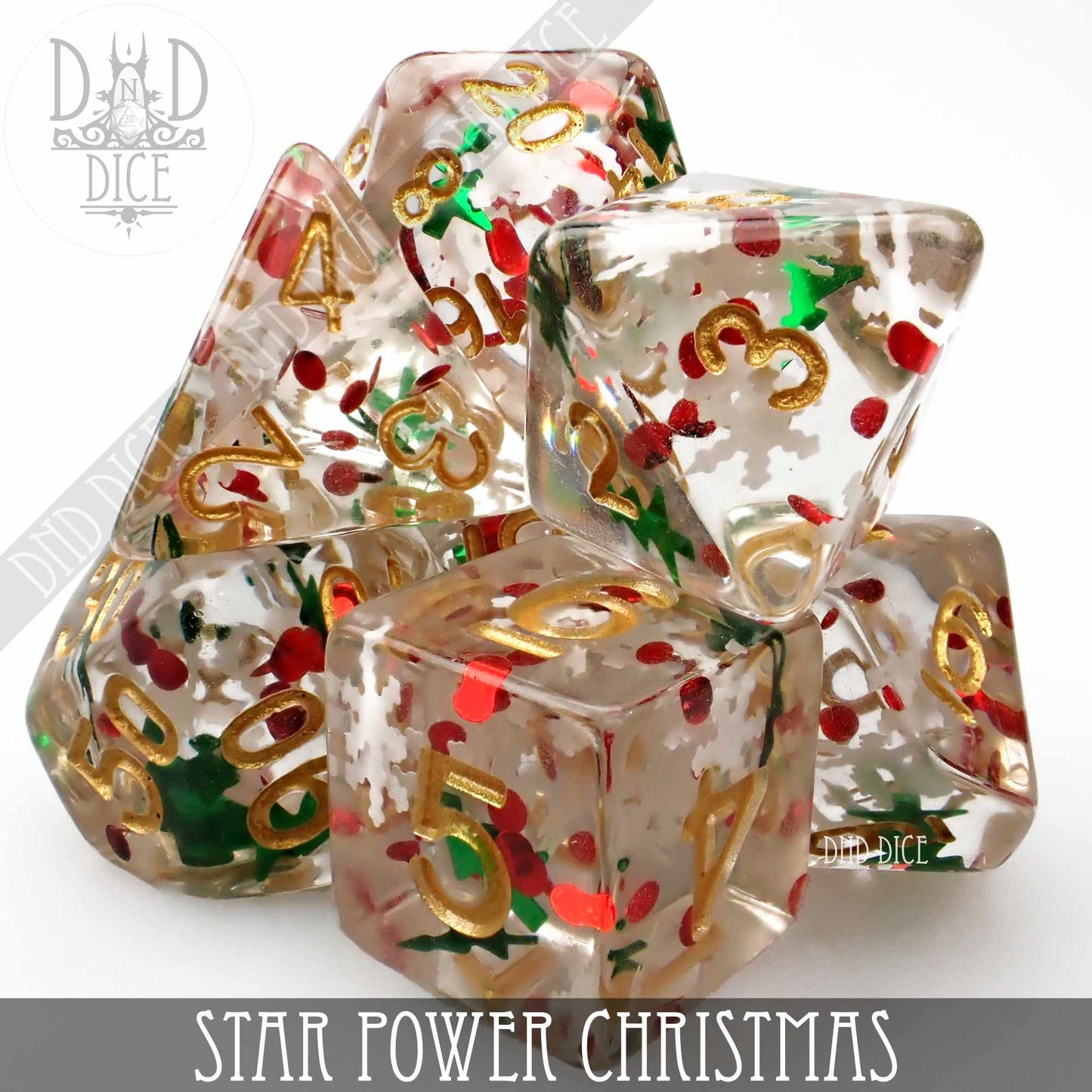 Star Power Christmas Dice Set - Premium Dice Sets & Games from DND DICE - Just $12! Shop now at Game Crave Tournament Store