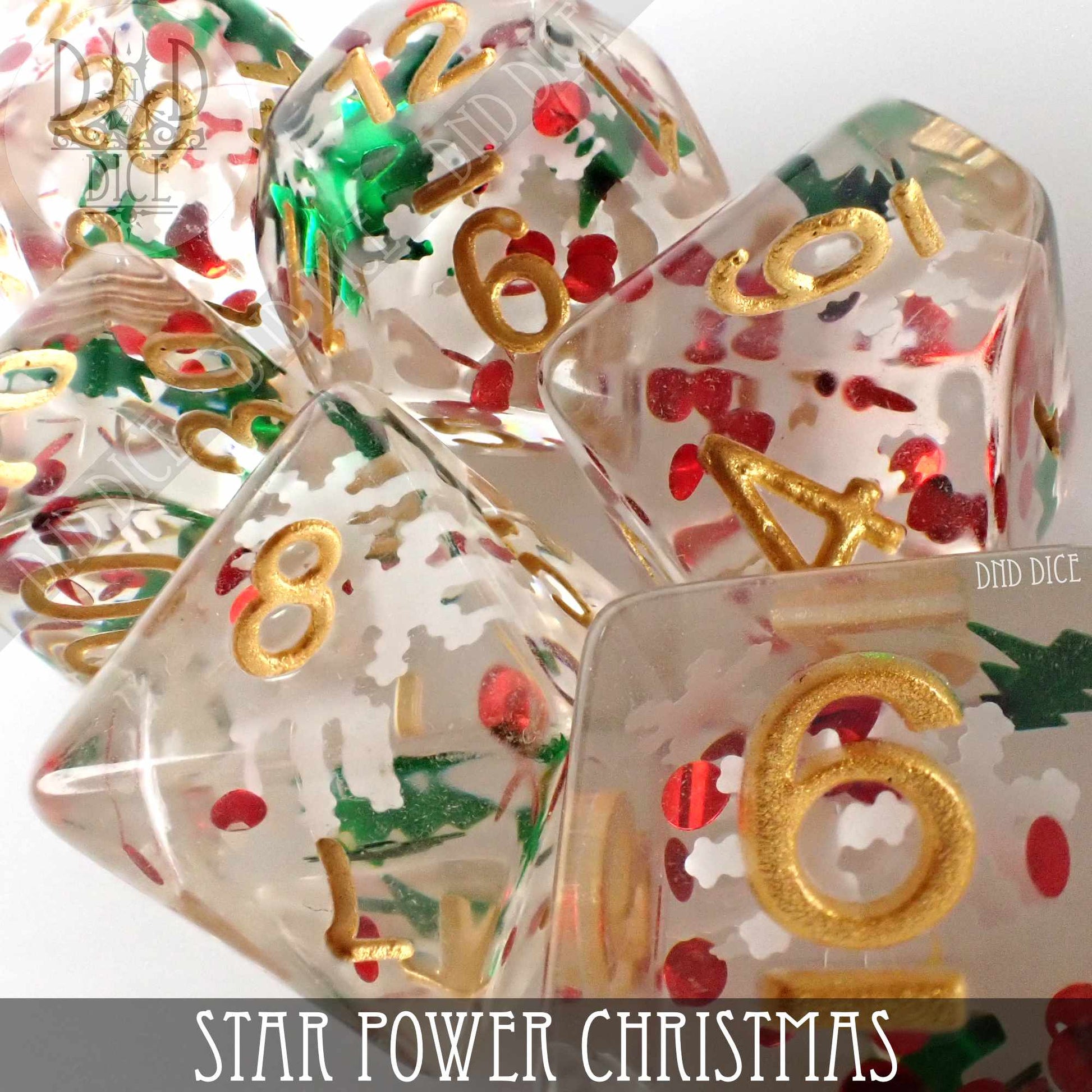 Star Power Christmas Dice Set - Premium Dice Sets & Games from DND DICE - Just $12! Shop now at Game Crave Tournament Store