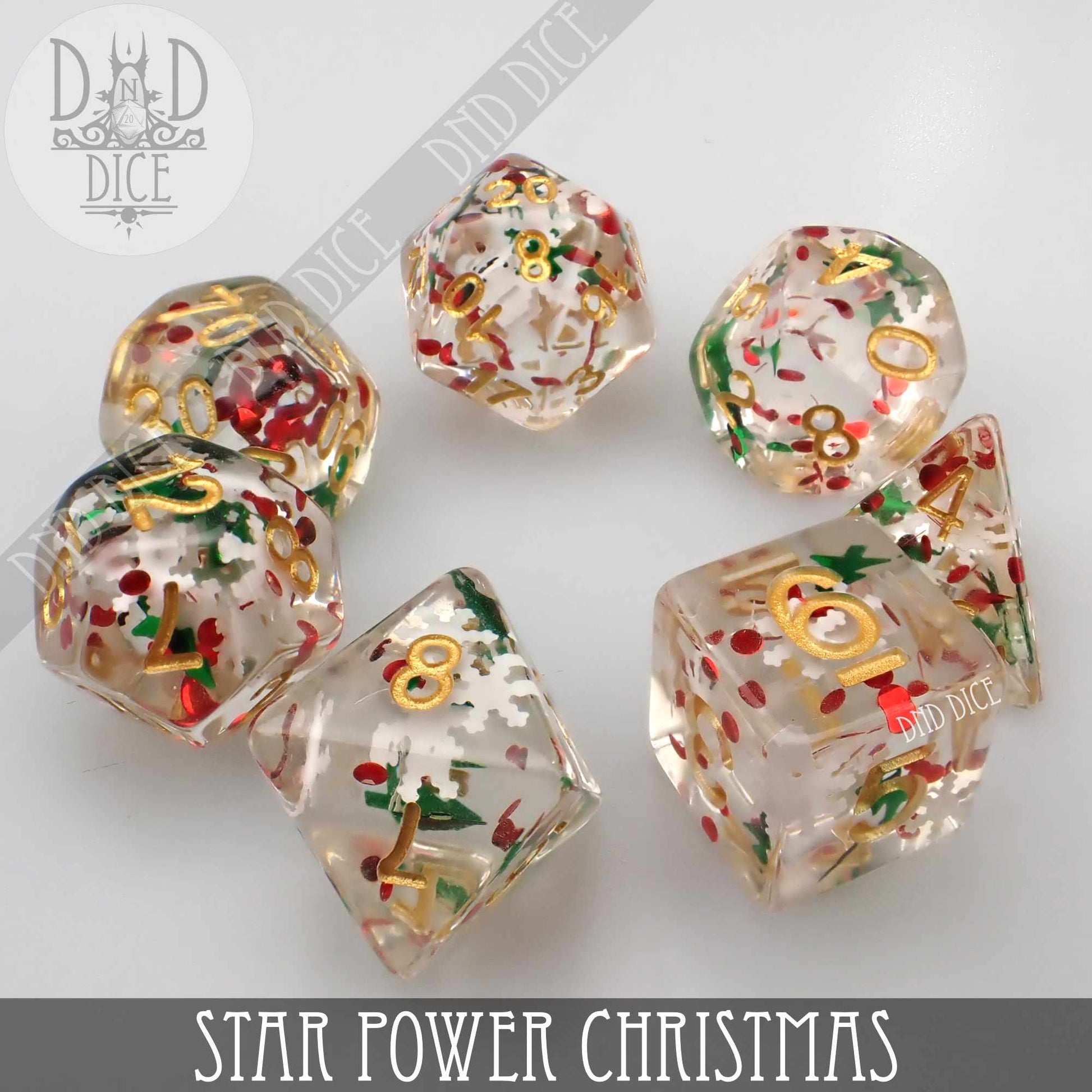 Star Power Christmas Dice Set - Premium Dice Sets & Games from DND DICE - Just $12! Shop now at Game Crave Tournament Store