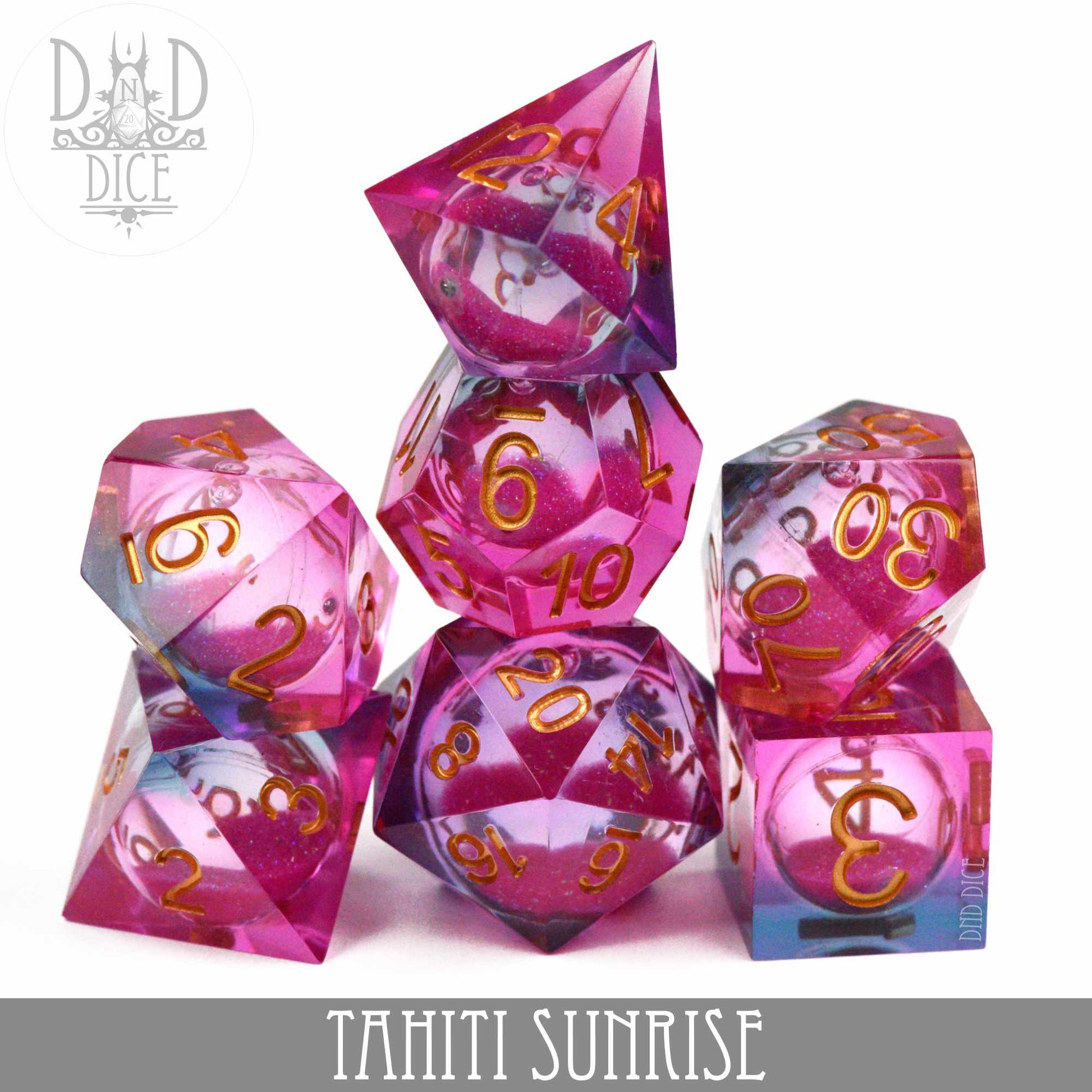 Tahiti Sunrise Liquid Core Dice Set - Premium Dice Sets & Games from DND DICE - Just $40! Shop now at Game Crave Tournament Store