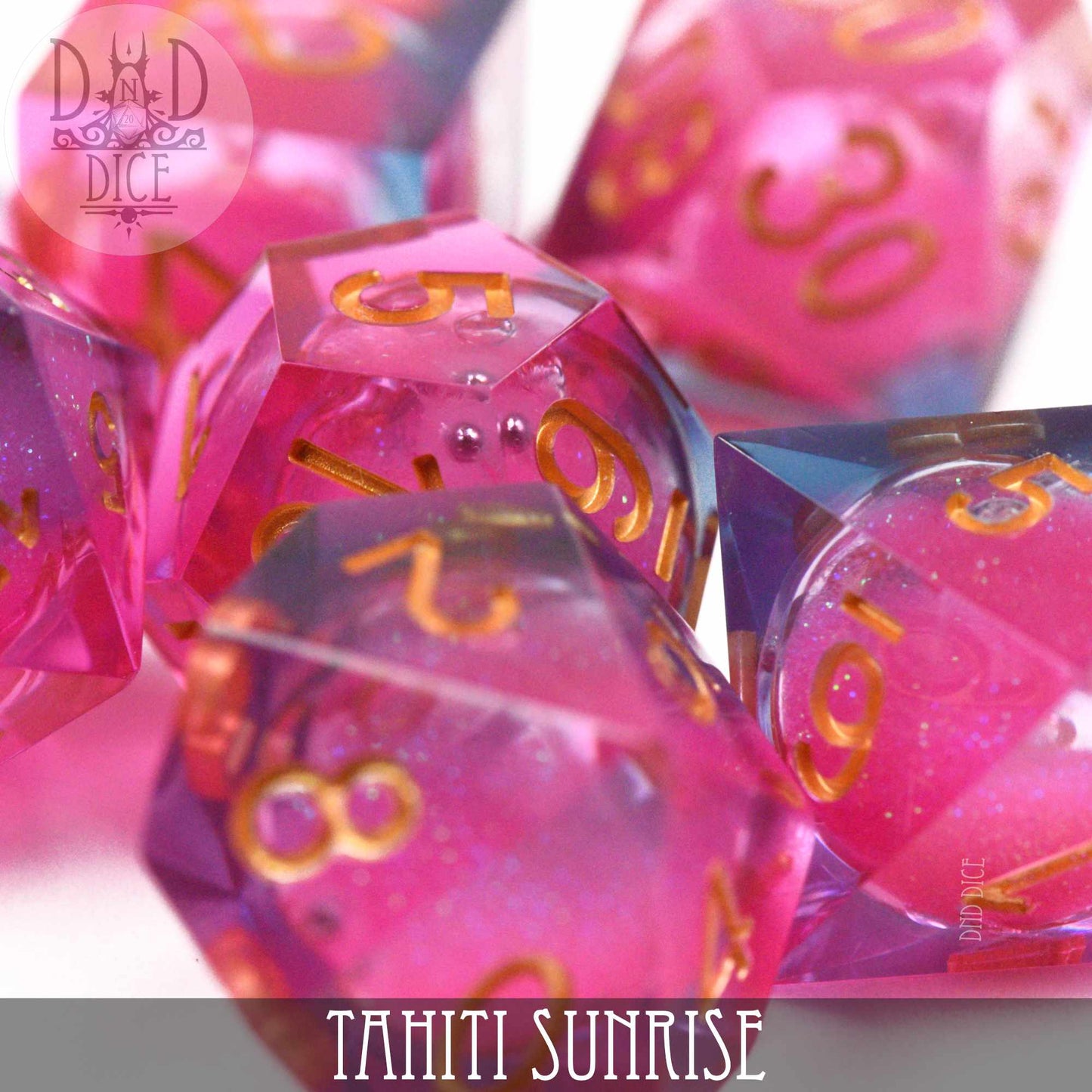 Tahiti Sunrise Liquid Core Dice Set - Premium Dice Sets & Games from DND DICE - Just $40! Shop now at Game Crave Tournament Store