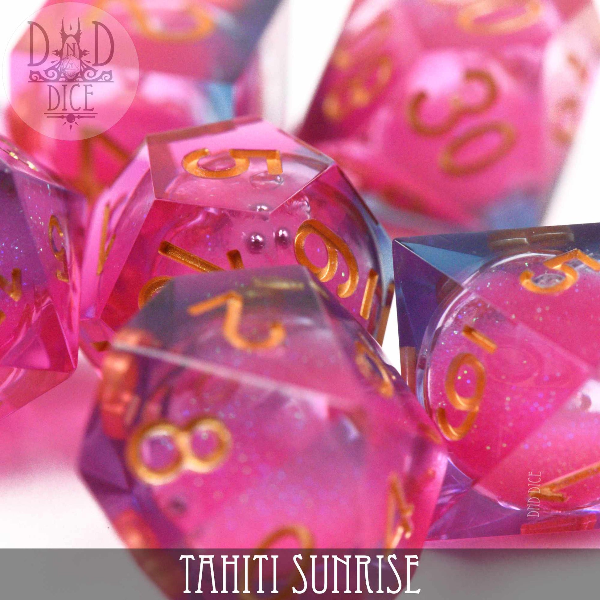 Tahiti Sunrise Liquid Core Dice Set - Premium Dice Sets & Games from DND DICE - Just $40! Shop now at Game Crave Tournament Store