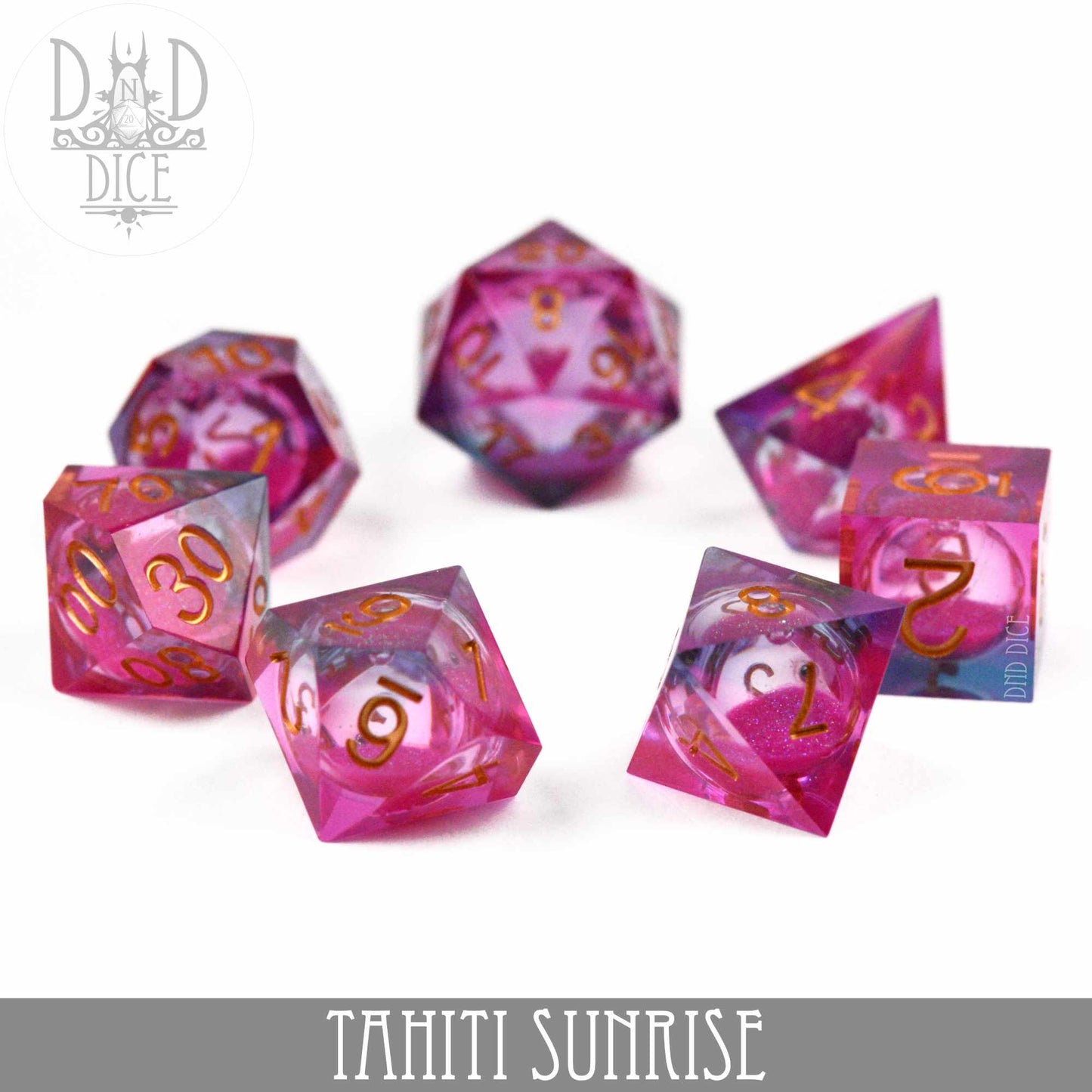 Tahiti Sunrise Liquid Core Dice Set - Premium Dice Sets & Games from DND DICE - Just $40! Shop now at Game Crave Tournament Store