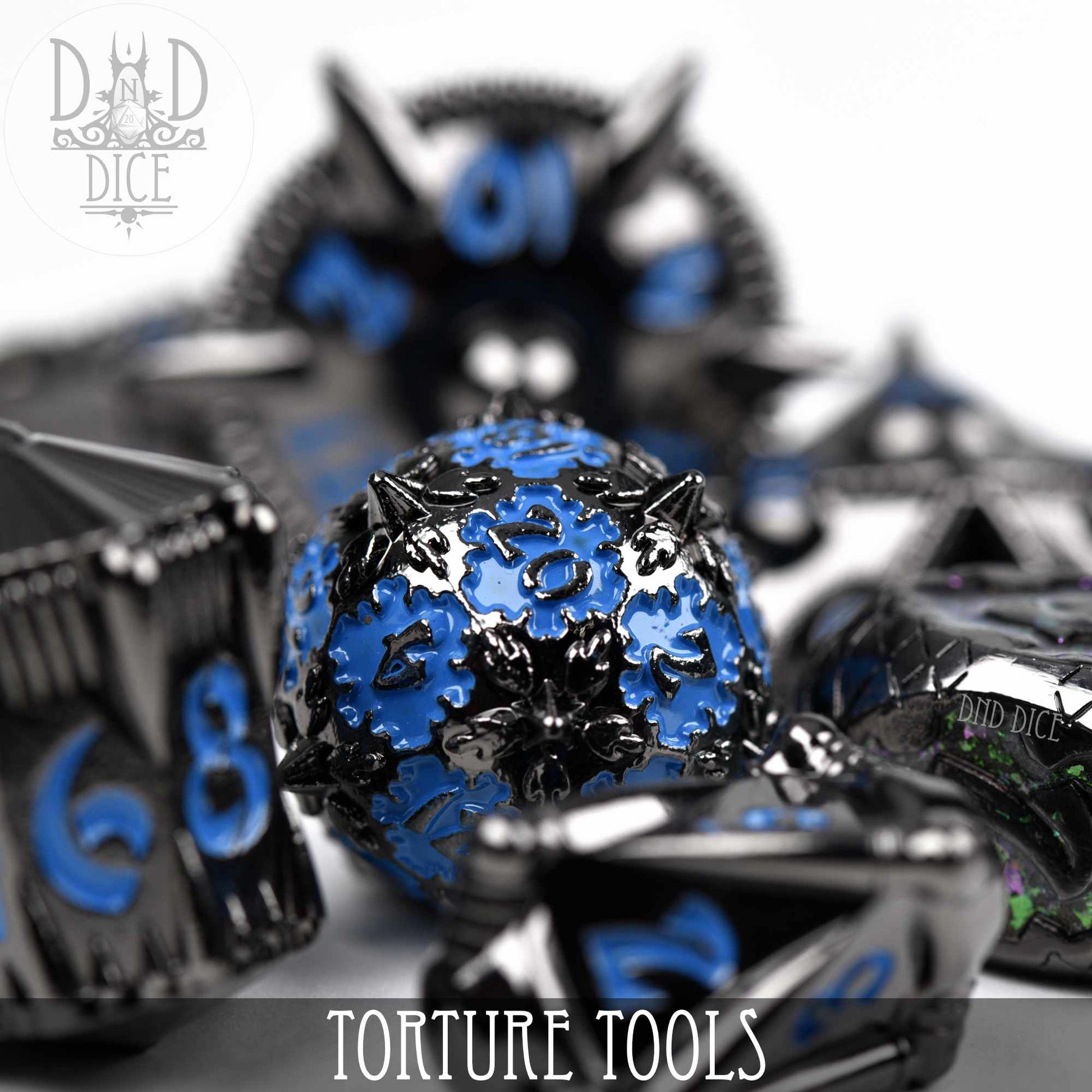 Torture Tools Blue - Metal Dice Set - Premium Dice Sets & Games from DND DICE - Just $32! Shop now at Game Crave Tournament Store