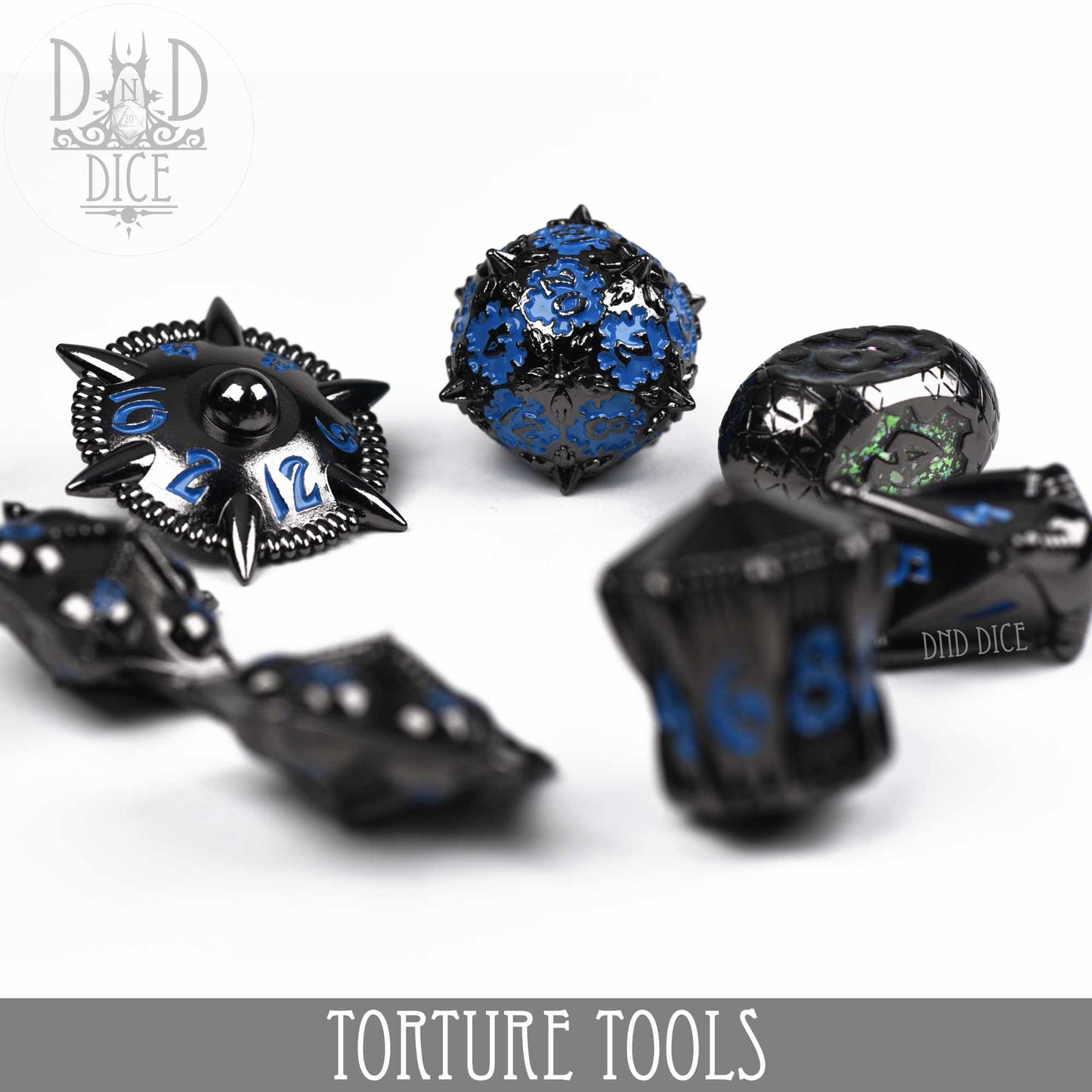 Torture Tools Blue - Metal Dice Set - Premium Dice Sets & Games from DND DICE - Just $32! Shop now at Game Crave Tournament Store