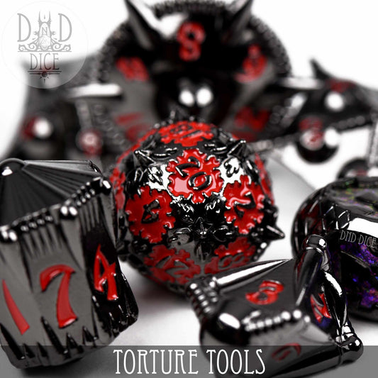 Torture Tools Red - Metal Dice Set - Premium Dice Sets & Games from DND DICE - Just $32! Shop now at Game Crave Tournament Store