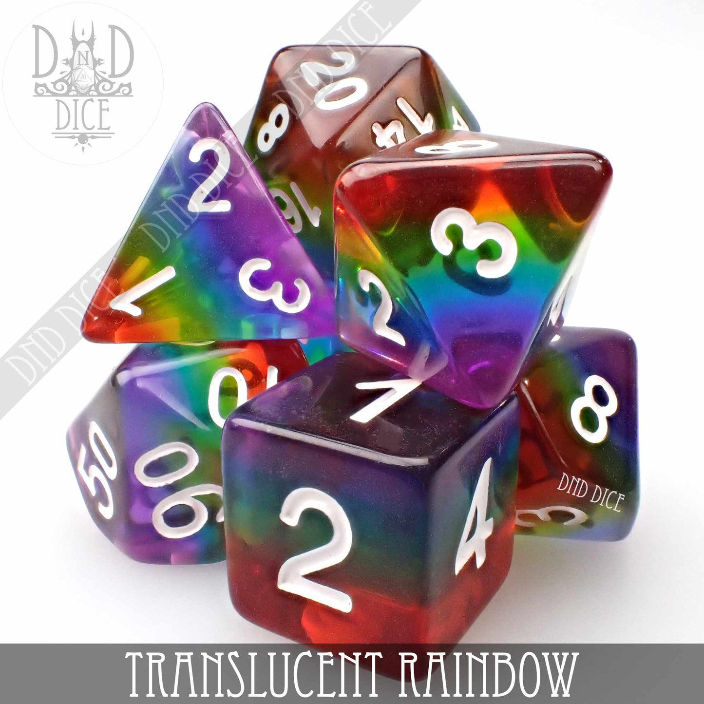 Translucent Rainbow Dice Set - Premium Dice Sets & Games from DND DICE - Just $12! Shop now at Game Crave Tournament Store