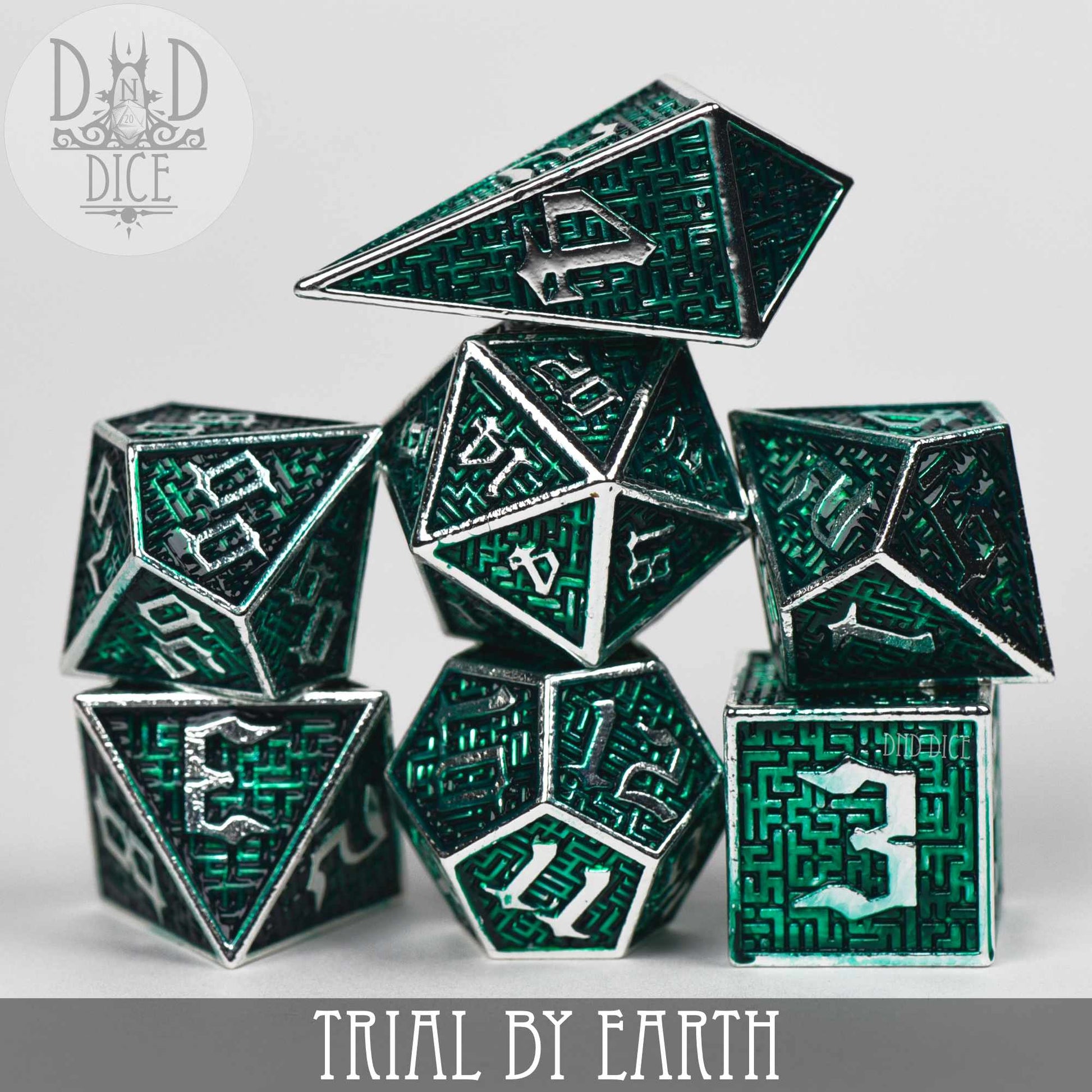 Trial By Earth Metal Dice Set - Premium Dice Sets & Games from DND DICE - Just $32! Shop now at Game Crave Tournament Store