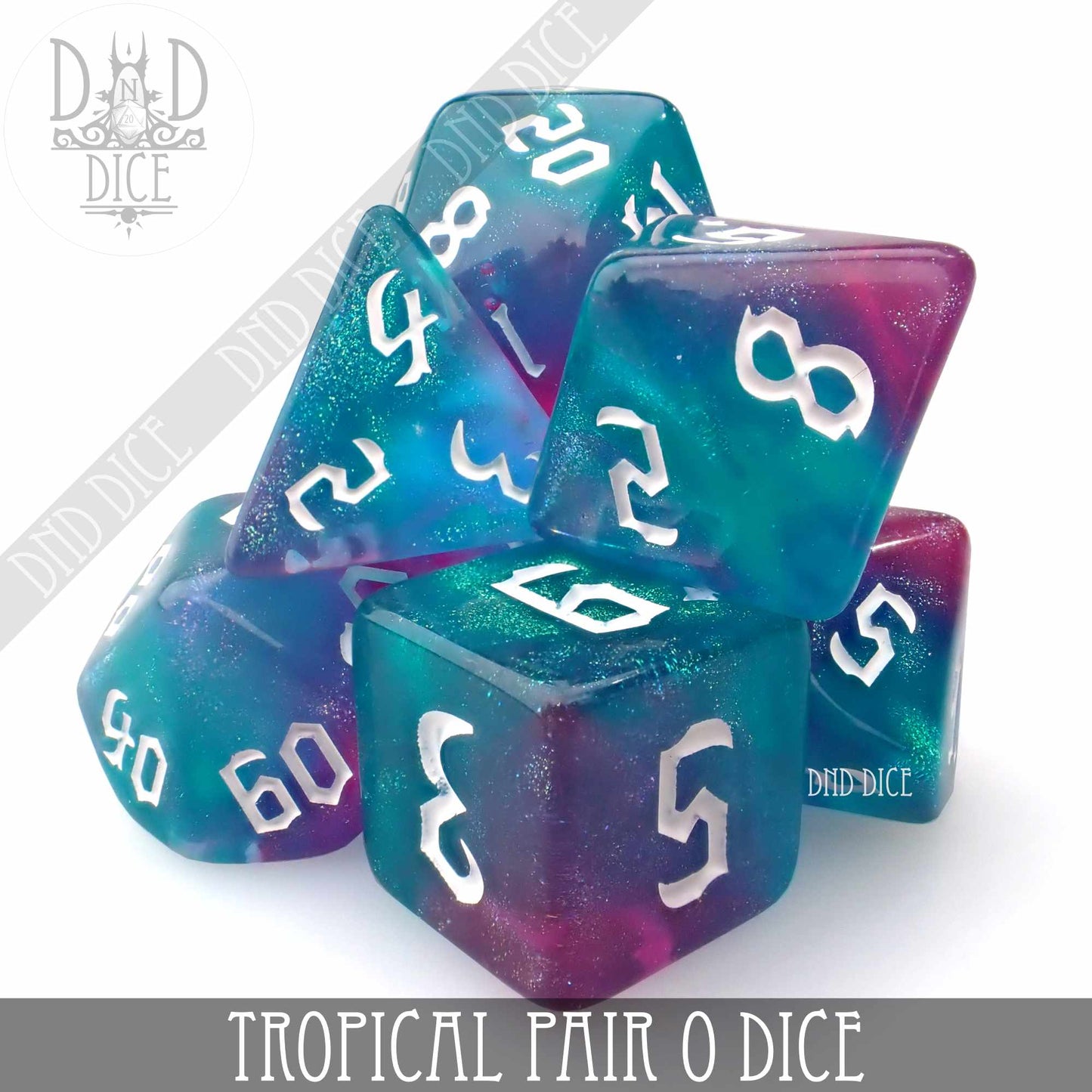 Tropical Pair O Dice Set - Premium Dice Sets & Games from DND DICE - Just $7! Shop now at Game Crave Tournament Store