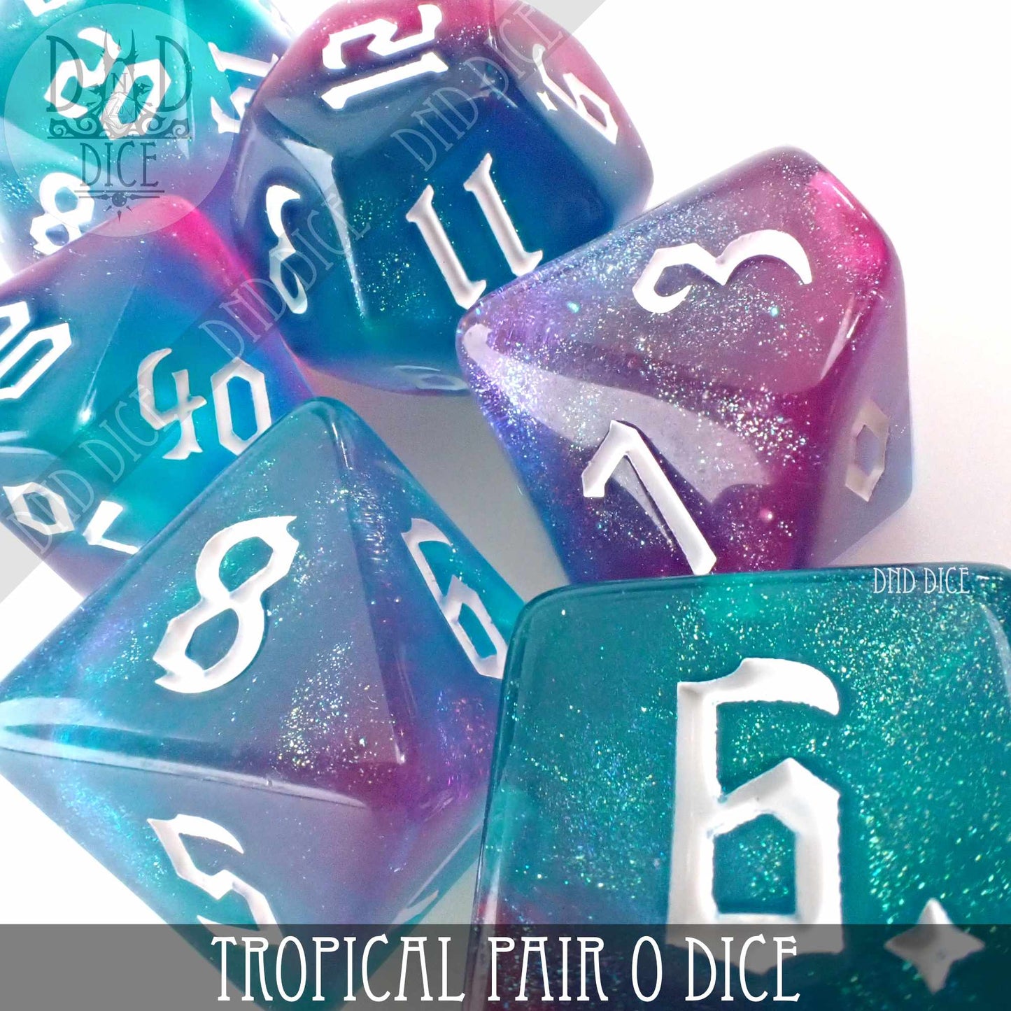 Tropical Pair O Dice Set - Premium Dice Sets & Games from DND DICE - Just $7! Shop now at Game Crave Tournament Store