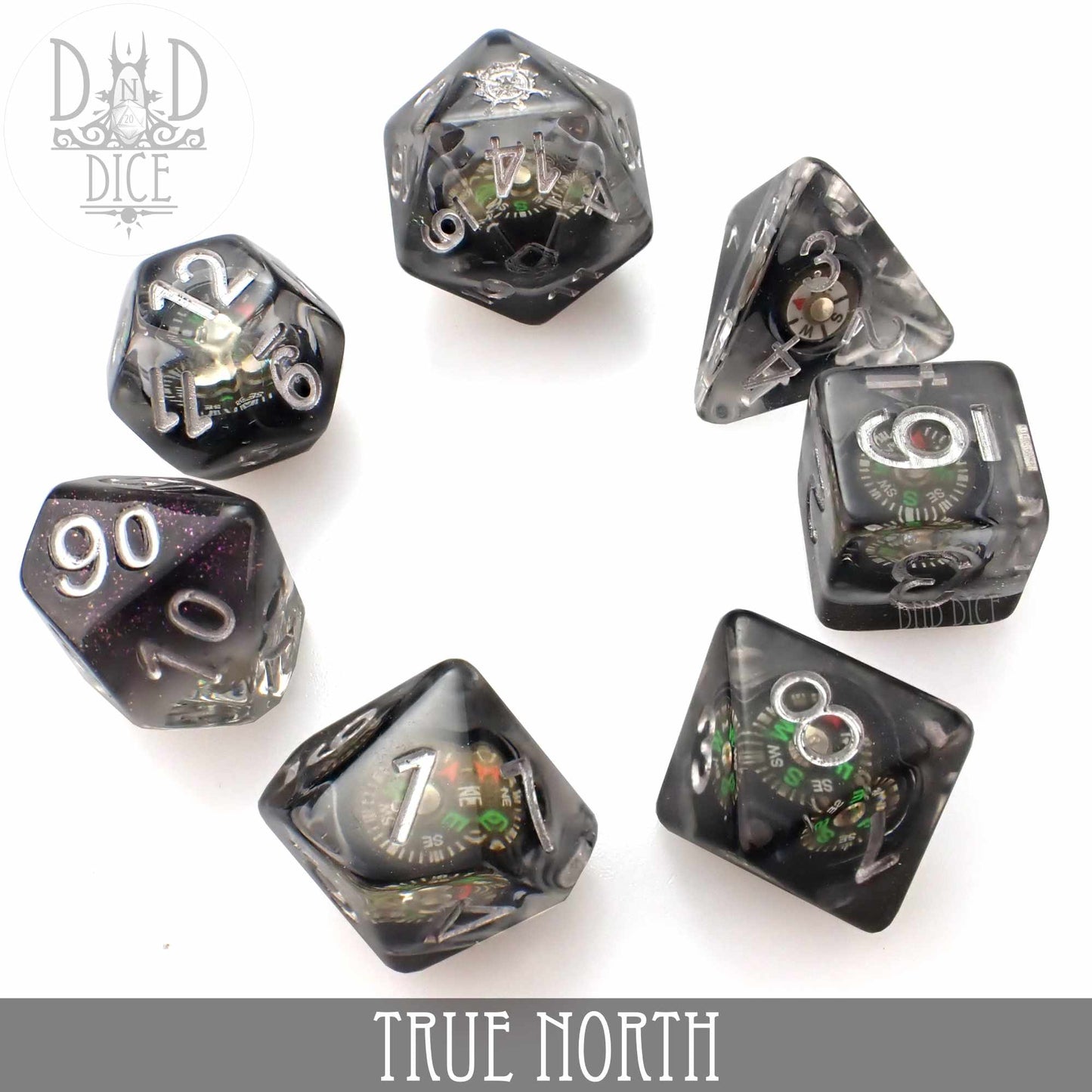 True North Dice Set (Real Compass) - Premium Dice Sets & Games from DND DICE - Just $16! Shop now at Game Crave Tournament Store