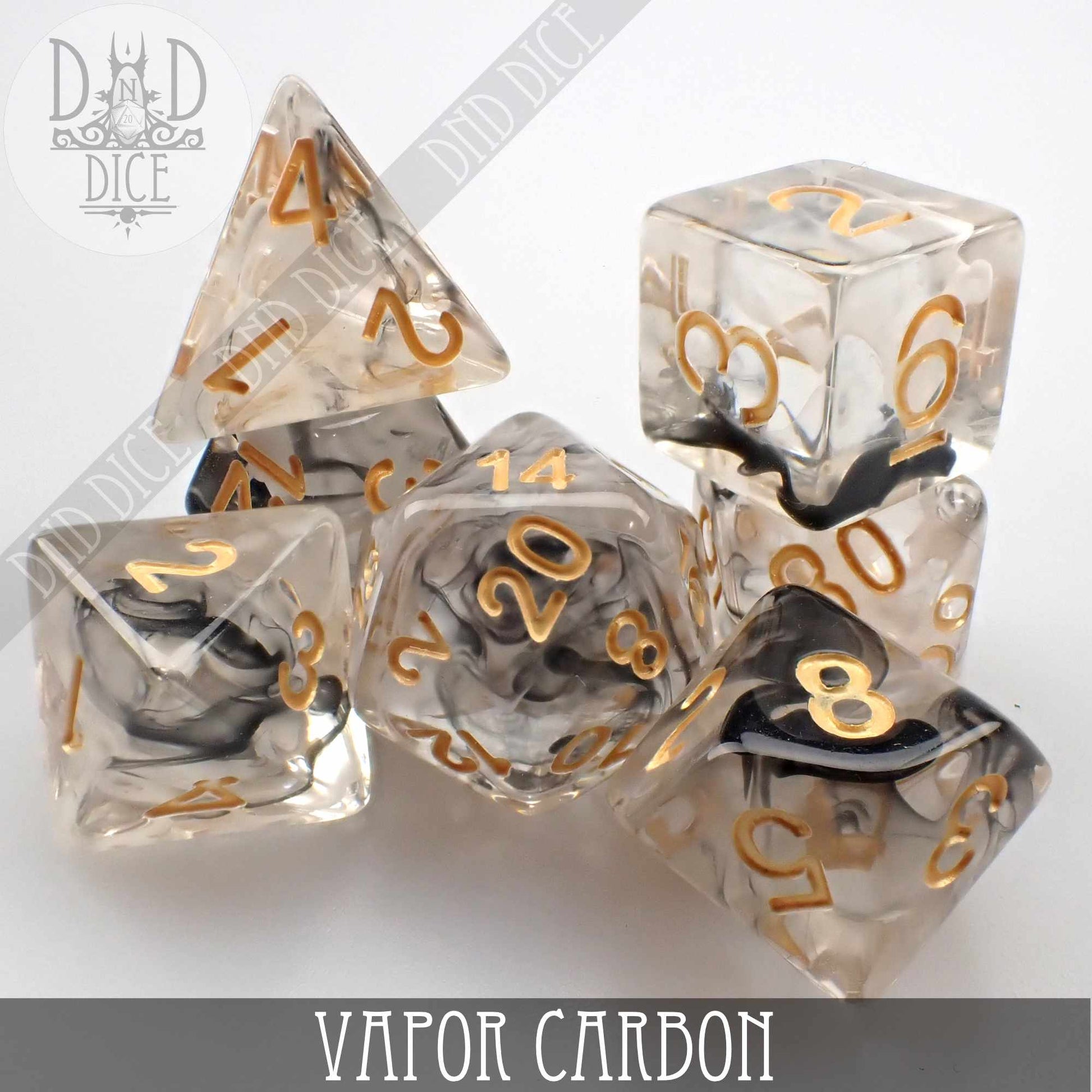 Vapor Carbon Dice Set - Premium Dice Sets & Games from DND DICE - Just $10! Shop now at Game Crave Tournament Store