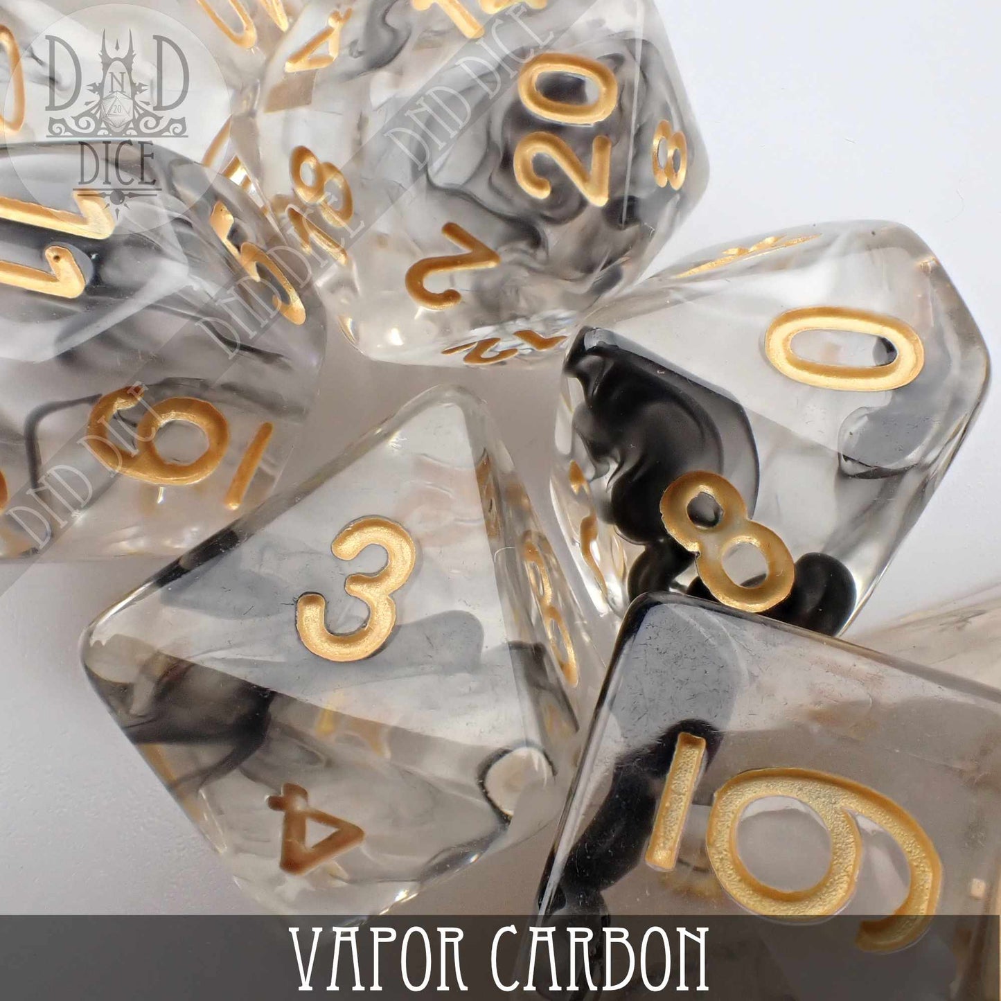 Vapor Carbon Dice Set - Premium Dice Sets & Games from DND DICE - Just $10! Shop now at Game Crave Tournament Store