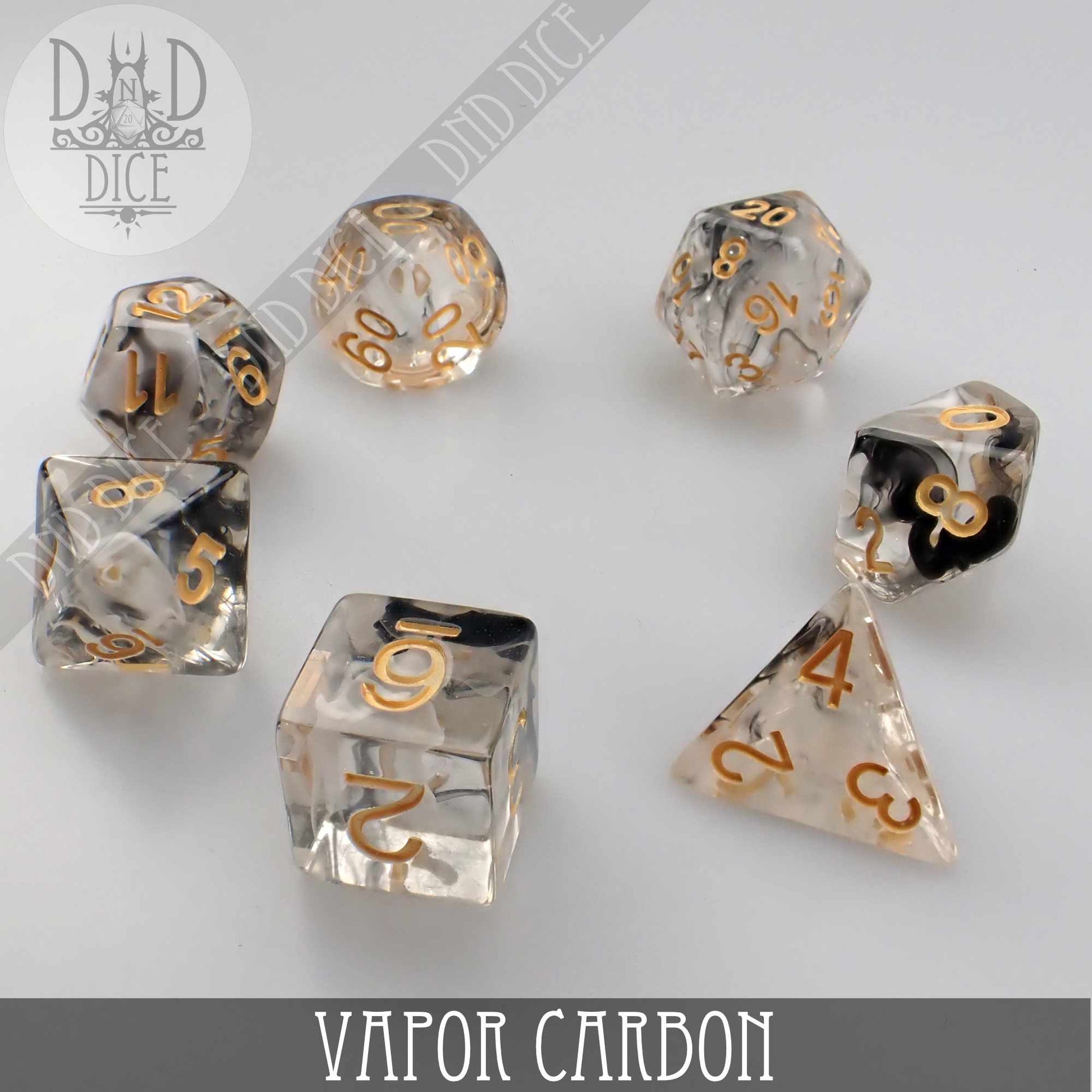 Vapor Carbon Dice Set - Premium Dice Sets & Games from DND DICE - Just $10! Shop now at Game Crave Tournament Store