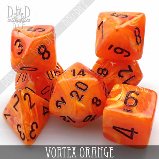 Vortex Orange Dice Set - Premium Dice Sets & Games from DND DICE - Just $12! Shop now at Game Crave Tournament Store