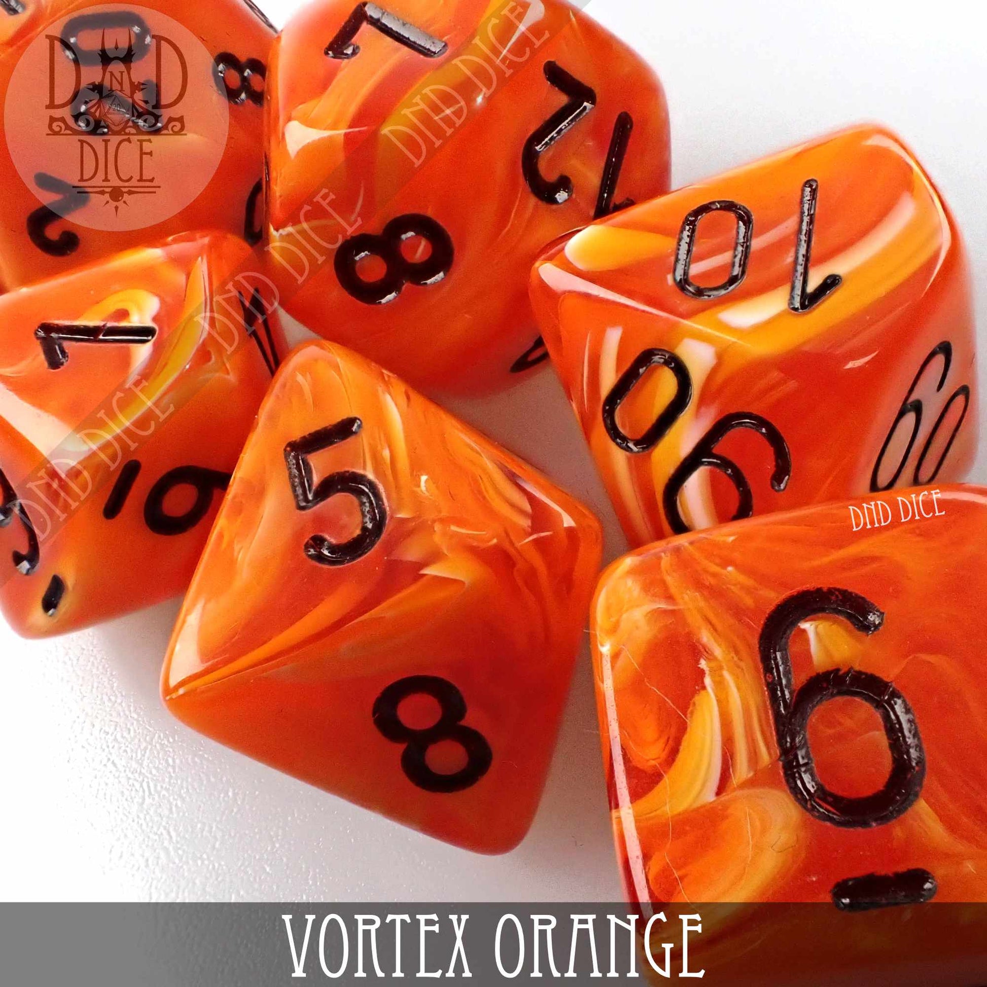 Vortex Orange Dice Set - Premium Dice Sets & Games from DND DICE - Just $12! Shop now at Game Crave Tournament Store