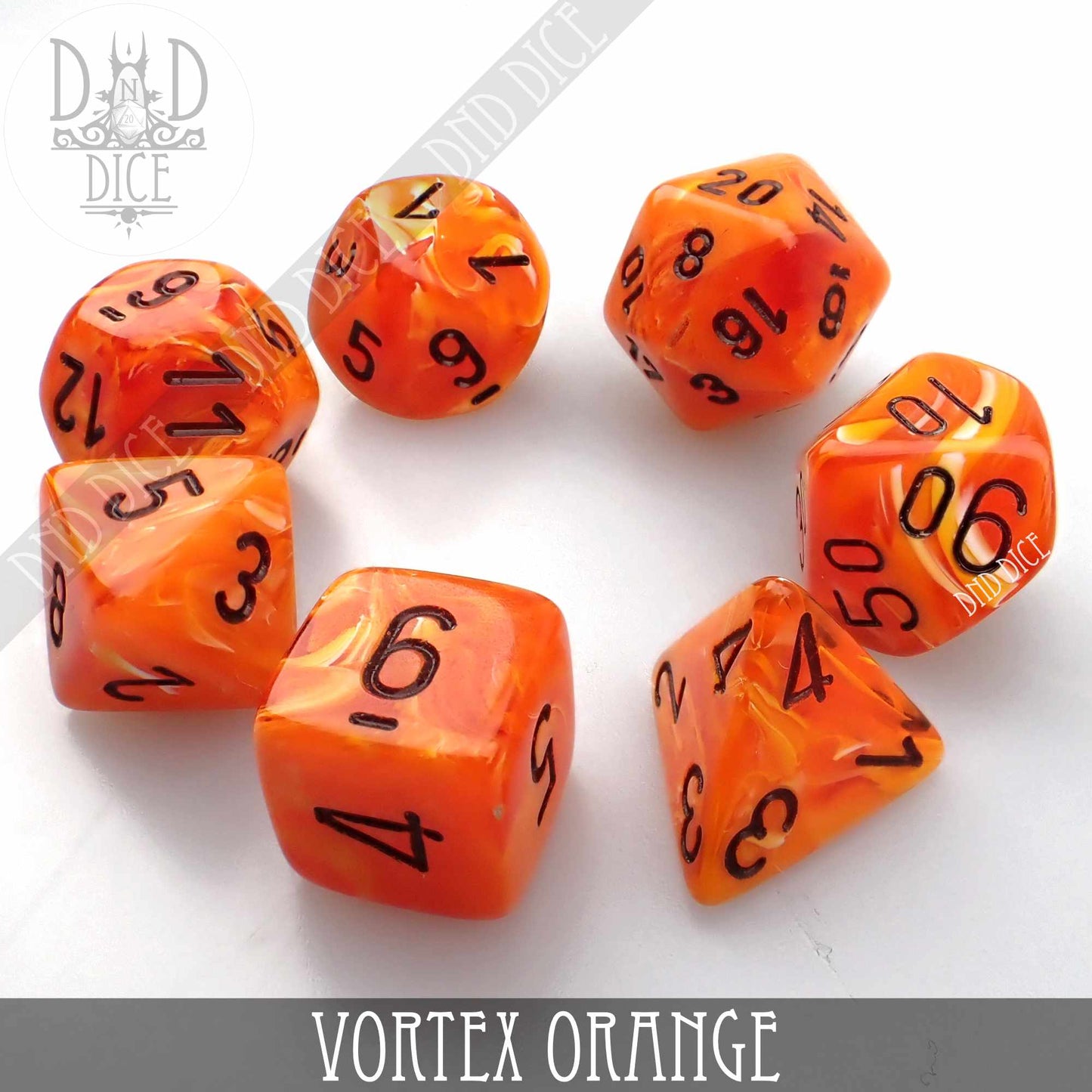 Vortex Orange Dice Set - Premium Dice Sets & Games from DND DICE - Just $12! Shop now at Game Crave Tournament Store