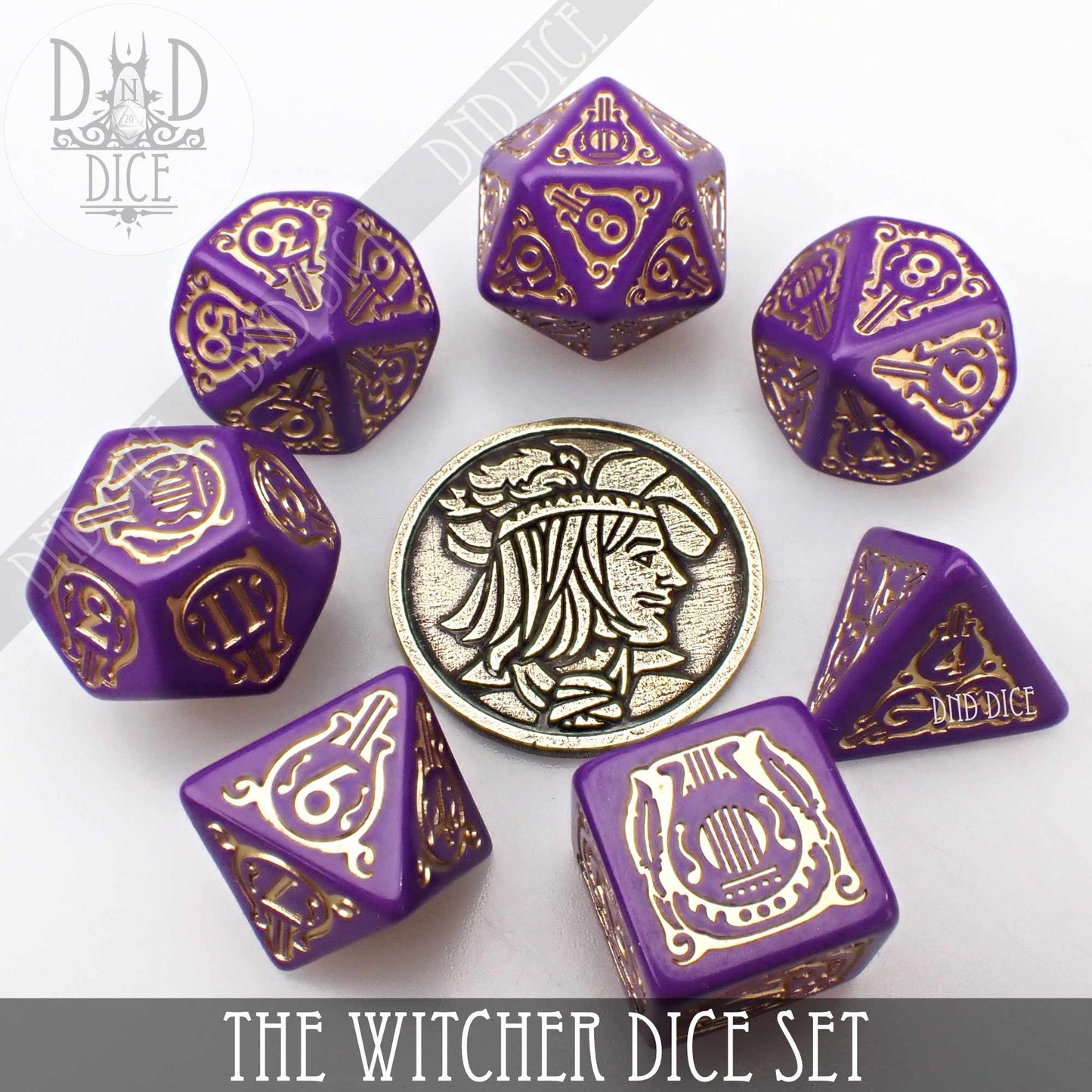 The Witcher Dice Set and Coin - Dandelion / Jaskier - Premium Dice Sets & Games from DND DICE - Just $23! Shop now at Game Crave Tournament Store