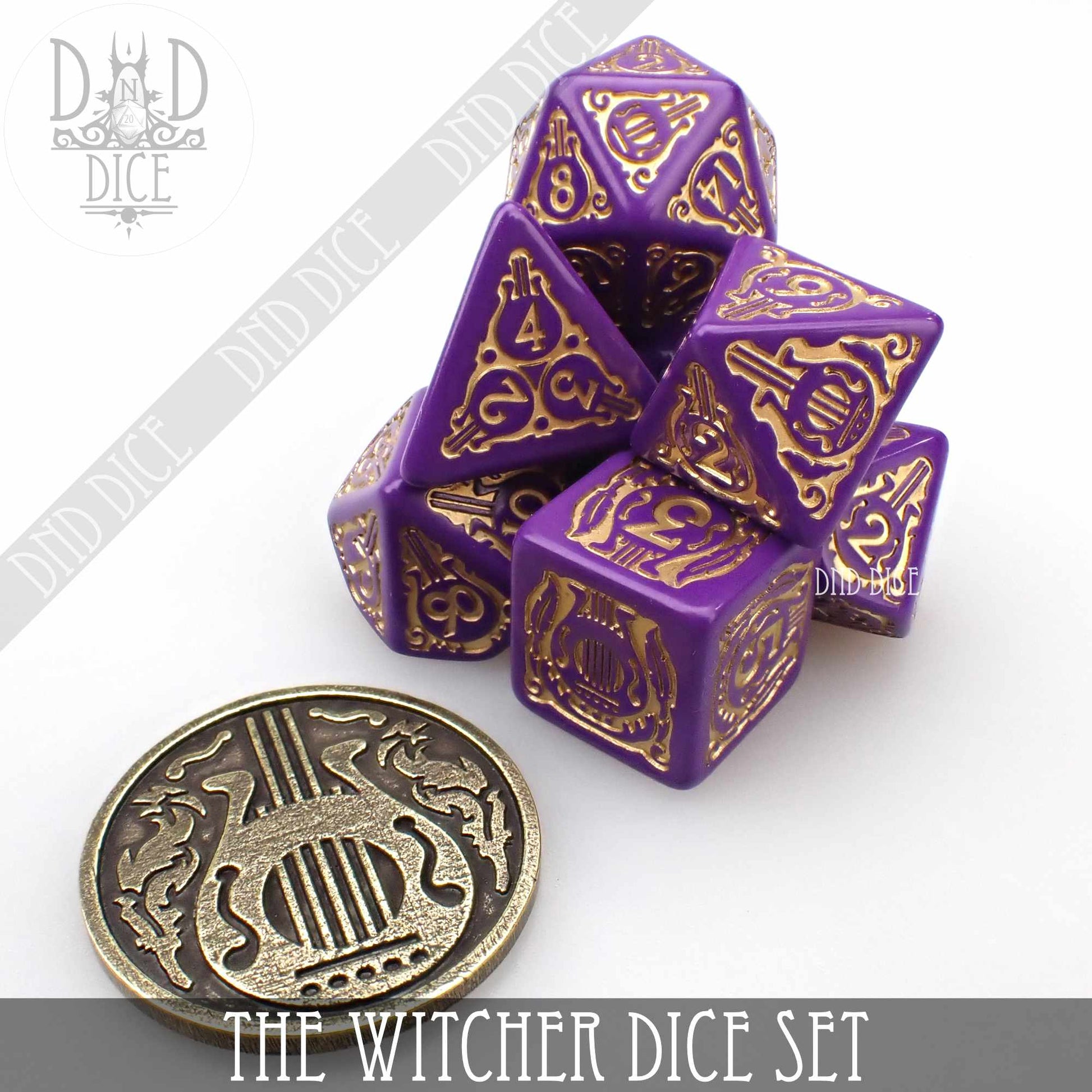 The Witcher Dice Set and Coin - Dandelion / Jaskier - Premium Dice Sets & Games from DND DICE - Just $23! Shop now at Game Crave Tournament Store