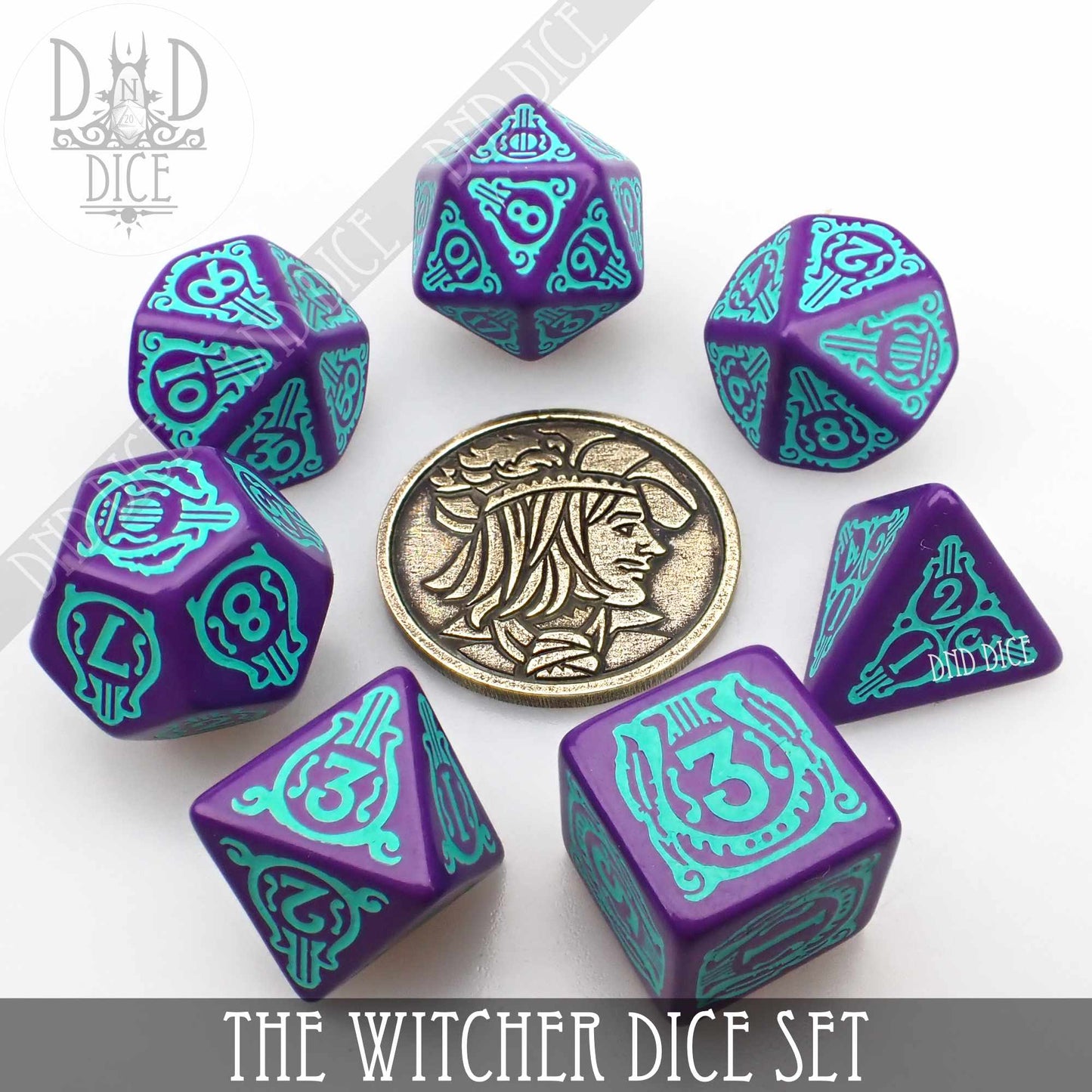 The Witcher Dice Set and Coin - Dandelion / Jaskier - Premium Dice Sets & Games from DND DICE - Just $23! Shop now at Game Crave Tournament Store