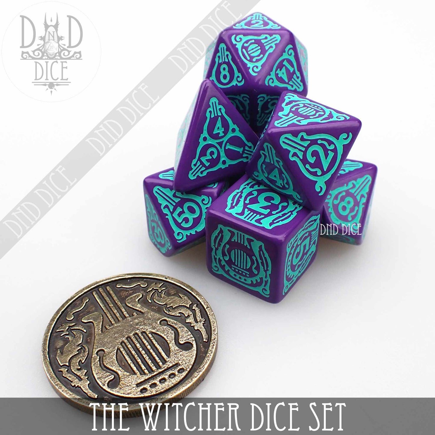 The Witcher Dice Set and Coin - Dandelion / Jaskier - Premium Dice Sets & Games from DND DICE - Just $23! Shop now at Game Crave Tournament Store