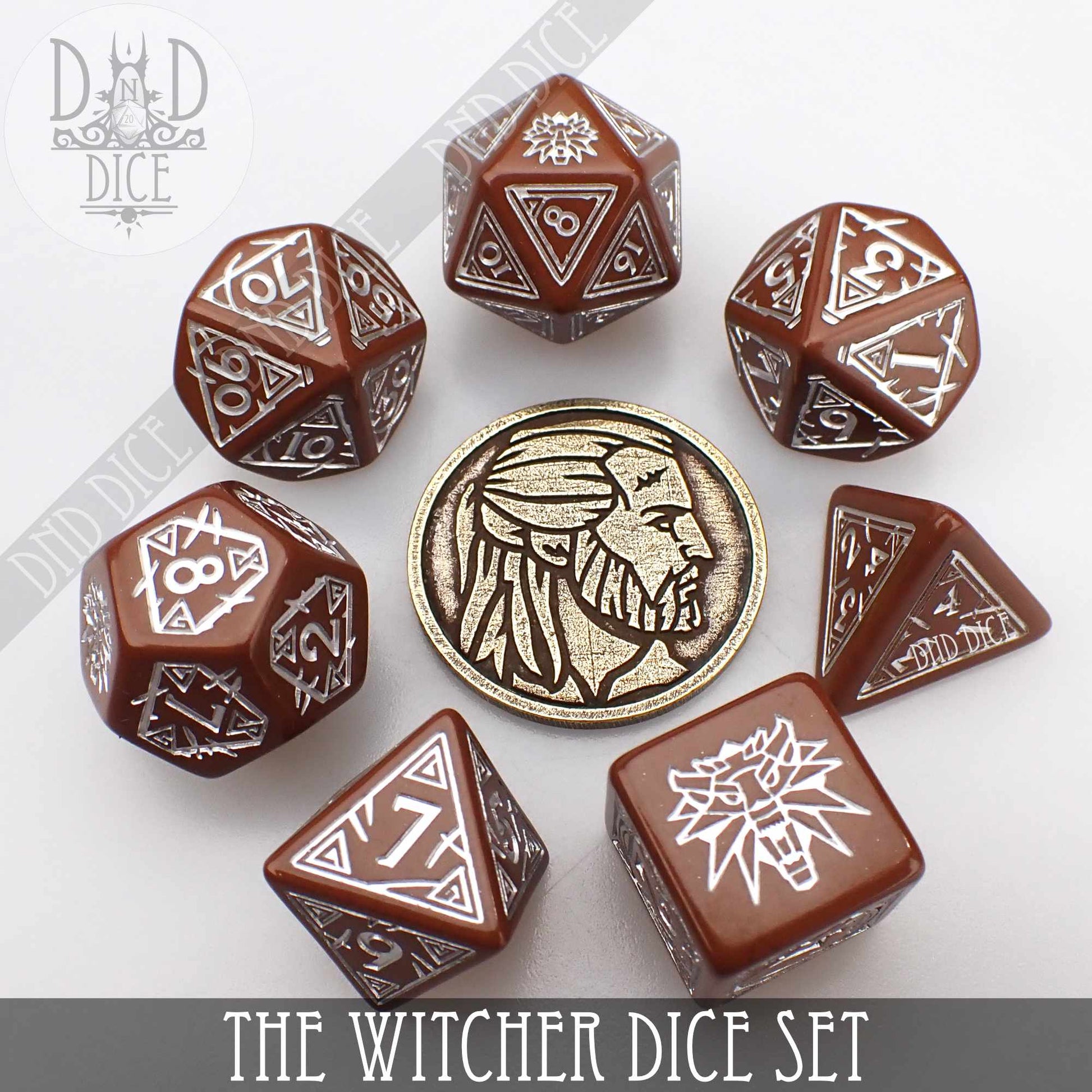 The Witcher Dice Set and Coin - Geralt - Premium Dice Sets & Games from DND DICE - Just $23! Shop now at Game Crave Tournament Store