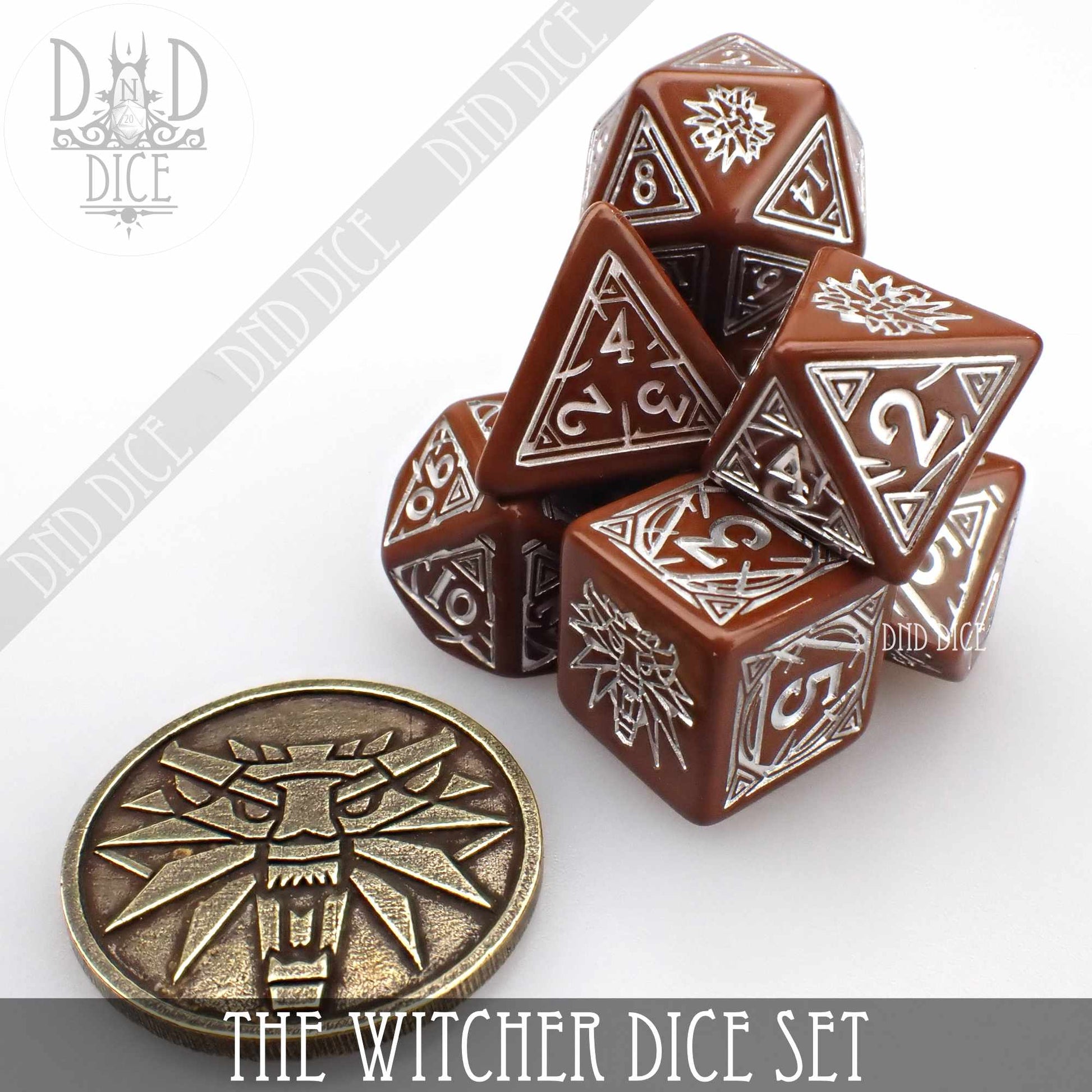 The Witcher Dice Set and Coin - Geralt - Premium Dice Sets & Games from DND DICE - Just $23! Shop now at Game Crave Tournament Store