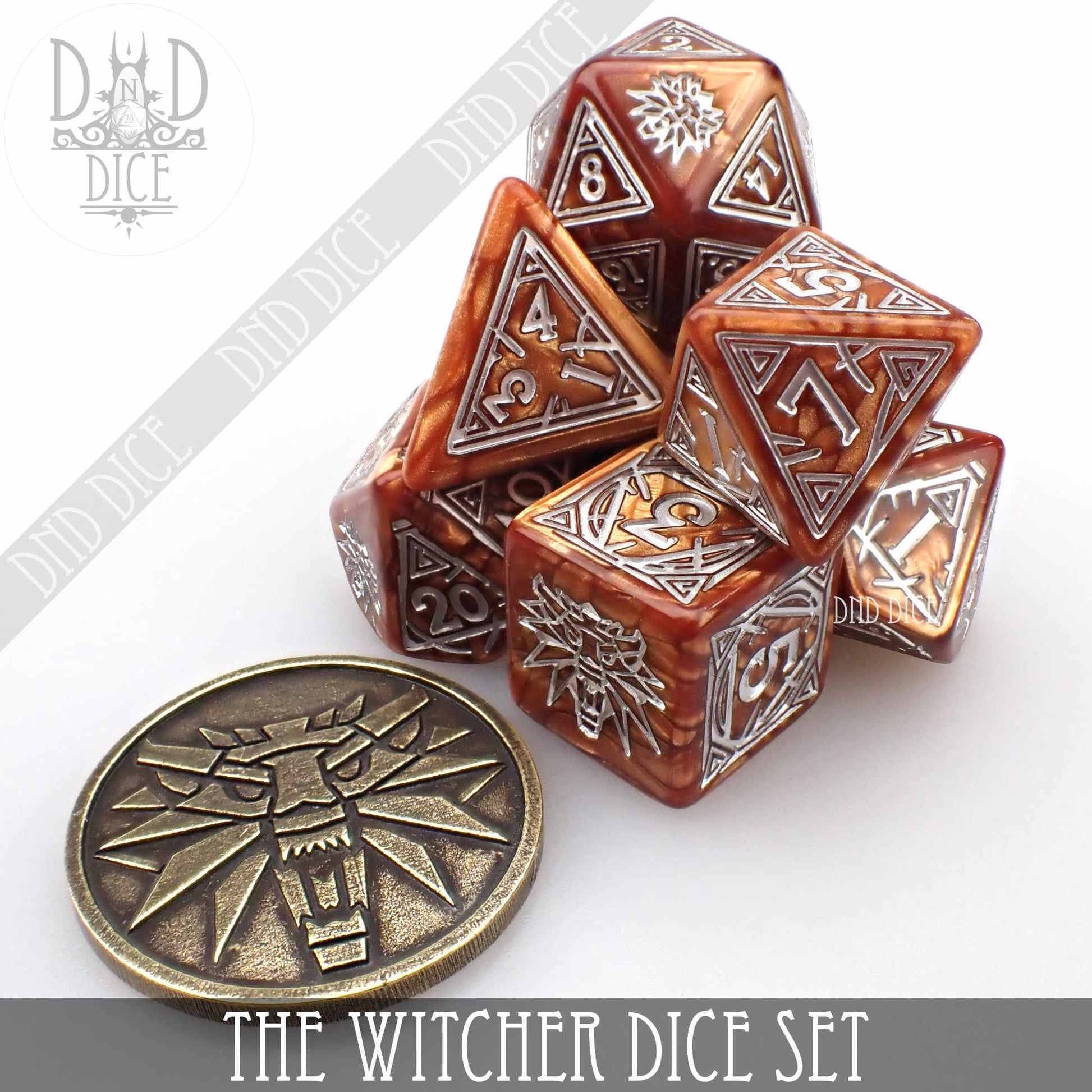 The Witcher Dice Set and Coin - Geralt - Premium Dice Sets & Games from DND DICE - Just $23! Shop now at Game Crave Tournament Store